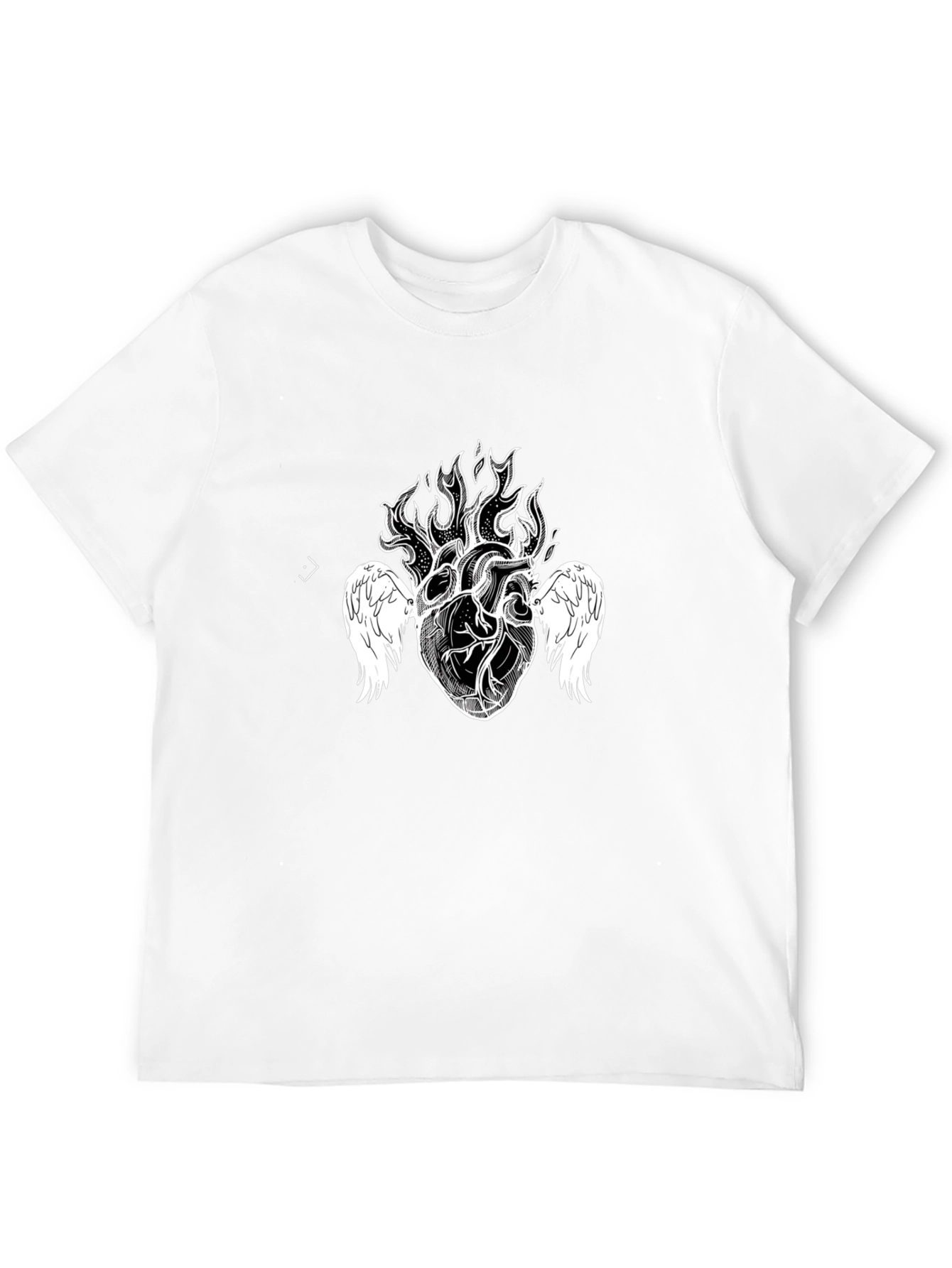 Fiery Heart Graphic Tee - Black