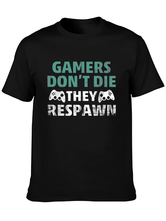 Gamer Respawn Graphic T-Shirt - Black