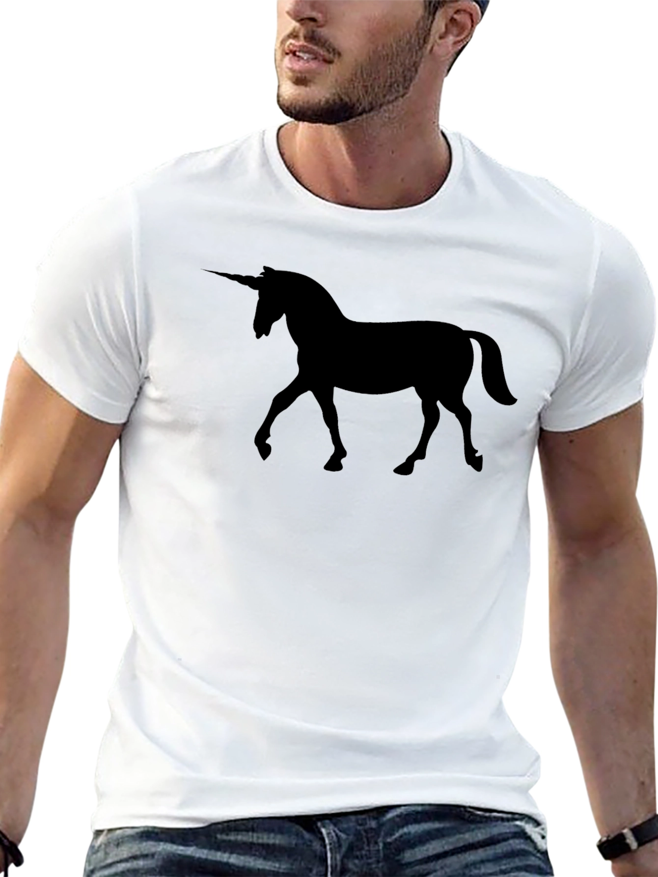 Unicorn Silhouette Black Graphic T-Shirt