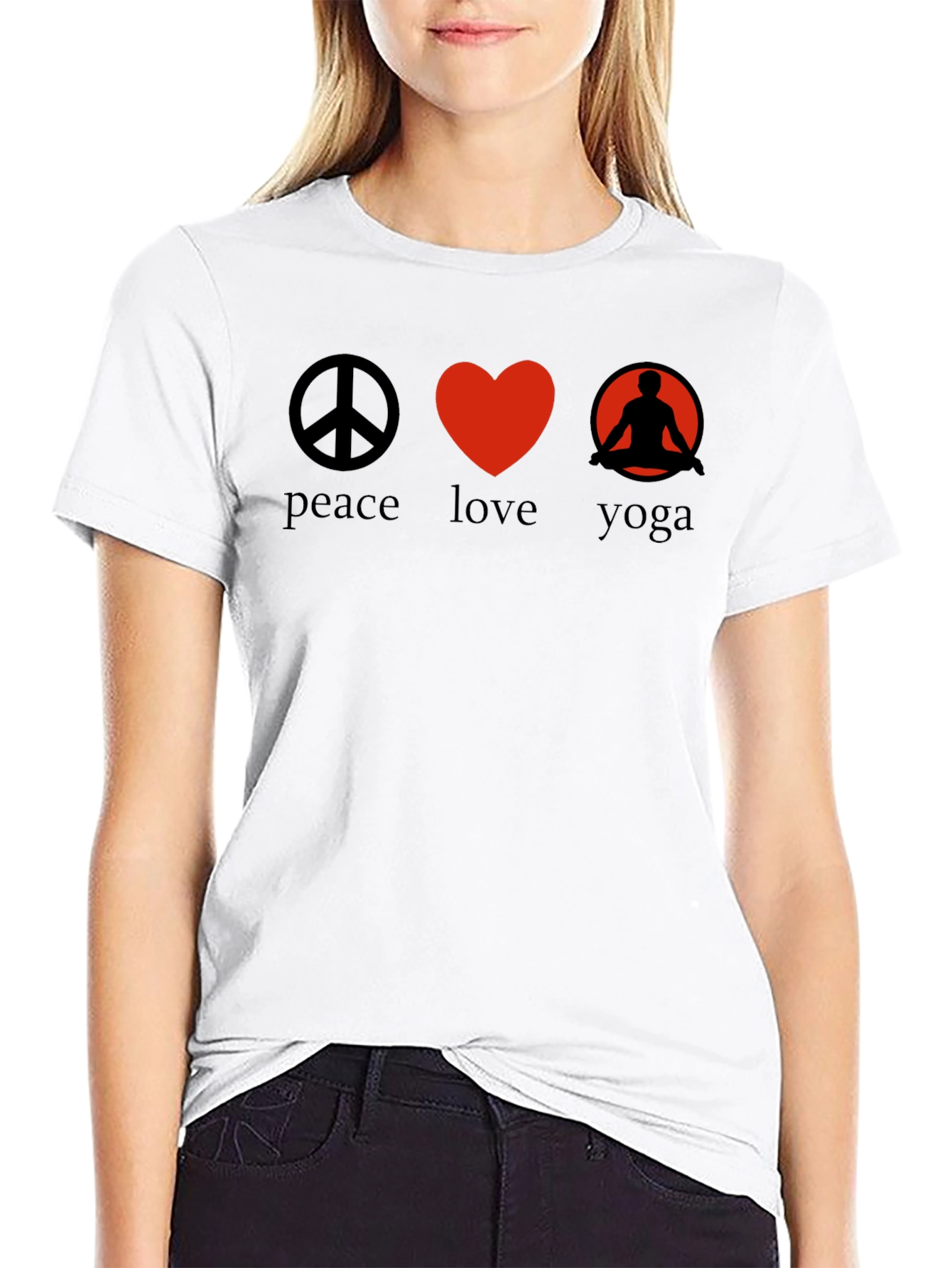 Peace Love Yoga Graphic T-Shirt