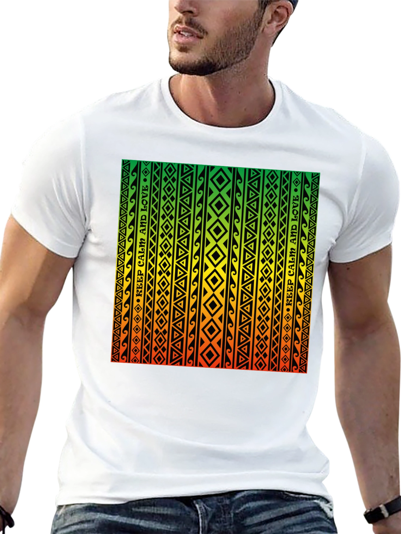 Rasta Style Graphic Tee - Keep Calm and Love