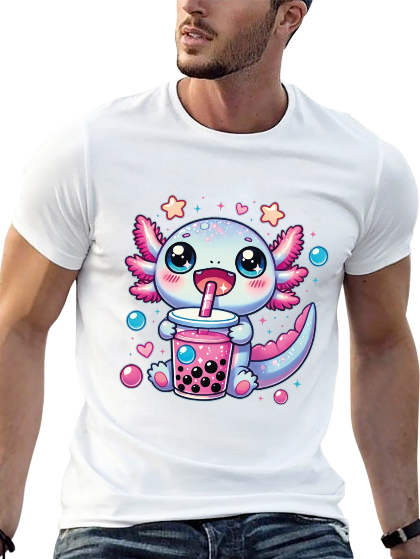Axolotl Bubble Tea Graphic T-Shirt