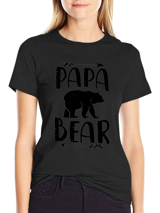Papa Bear Graphic Tee - Black Cotton Comfort