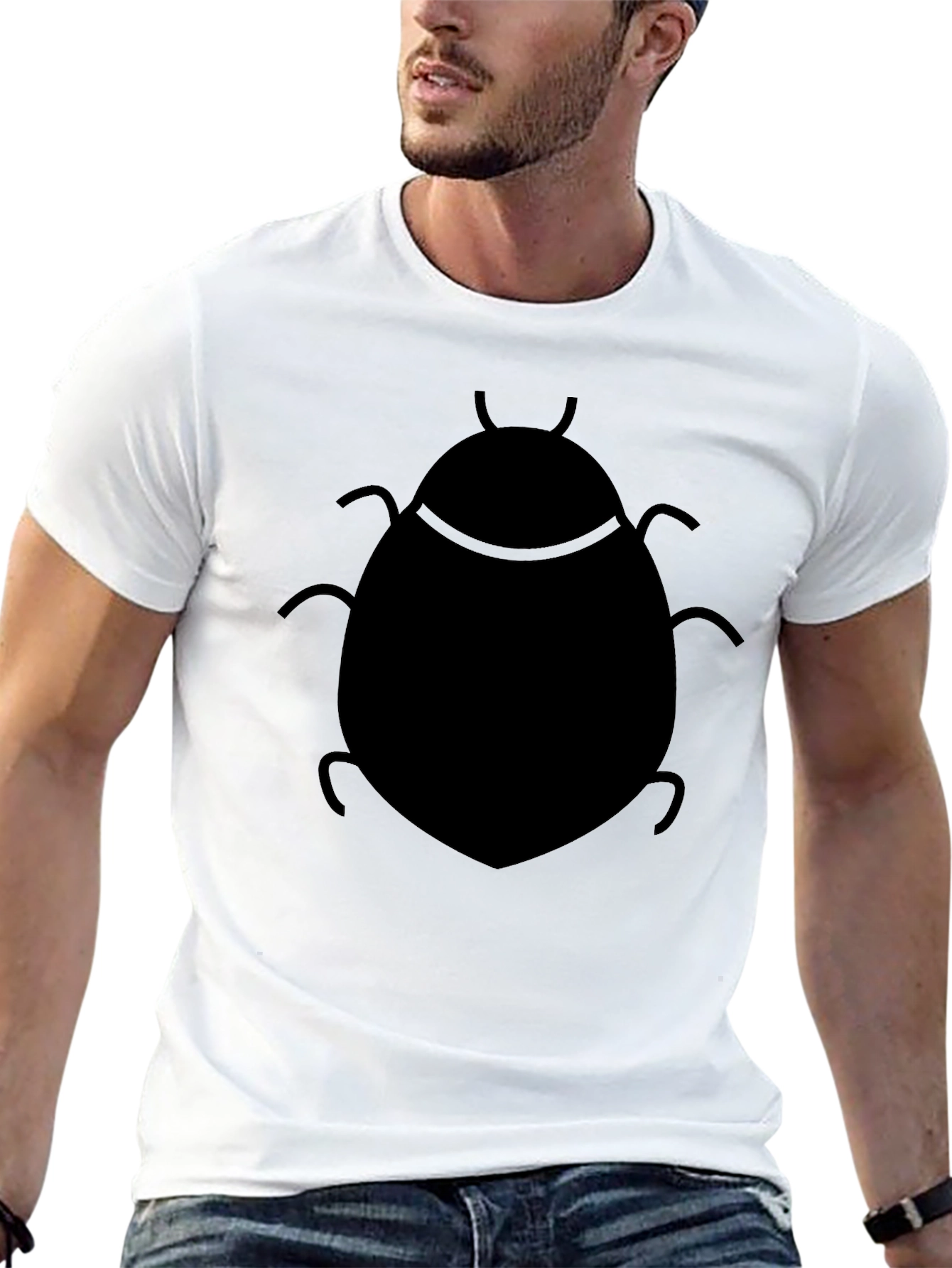Black T-Shirt with Insect Design