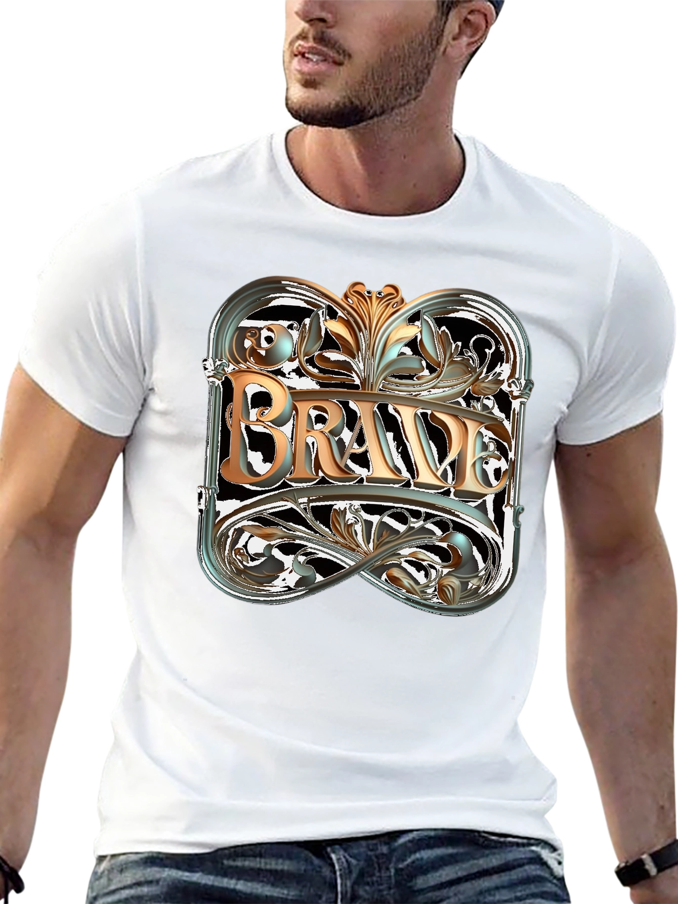 Brave Graphic Tee - Black Cotton Blend