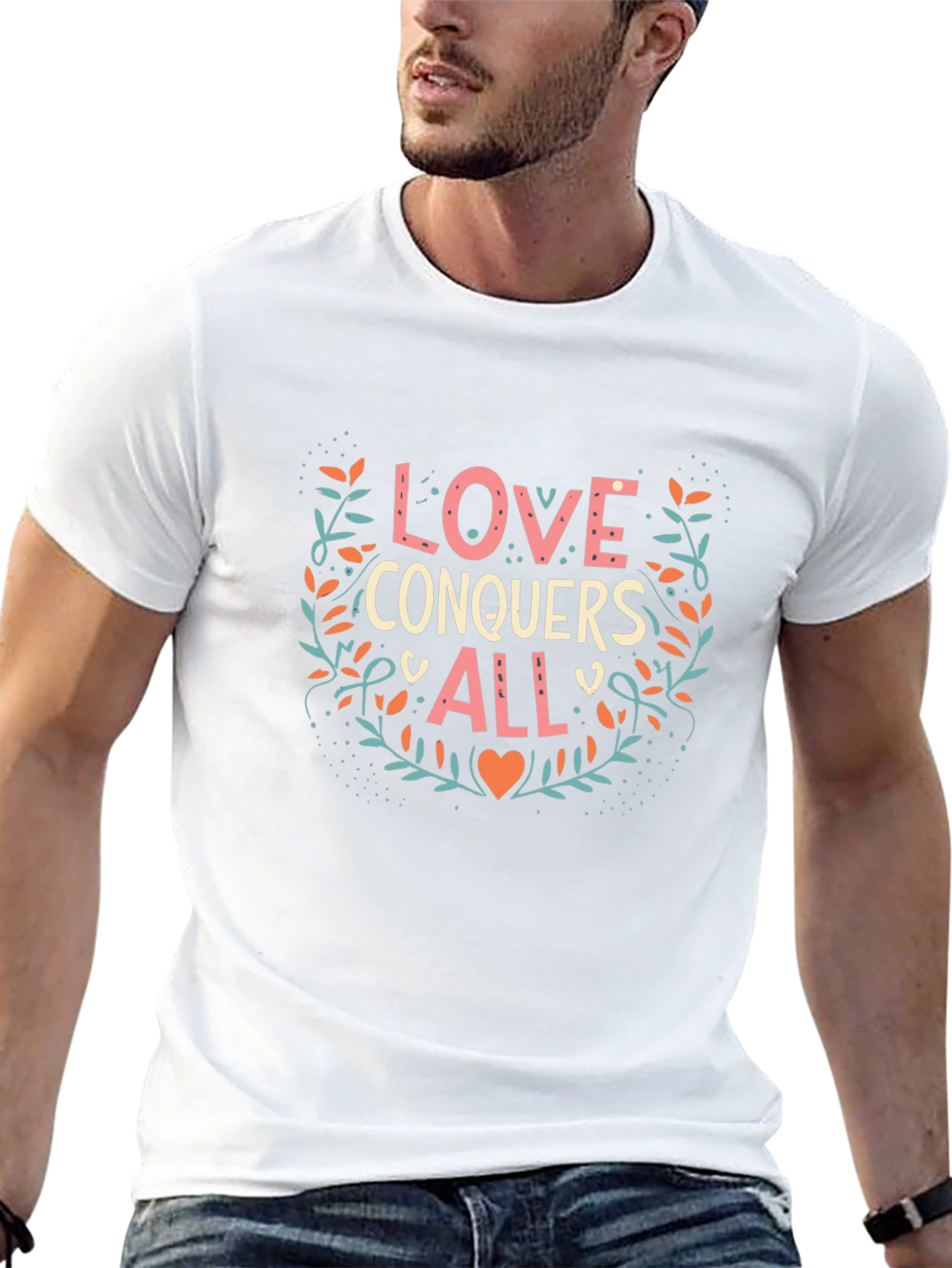 Love Conquers All Graphic Tee - Trendy Black T-Shirt