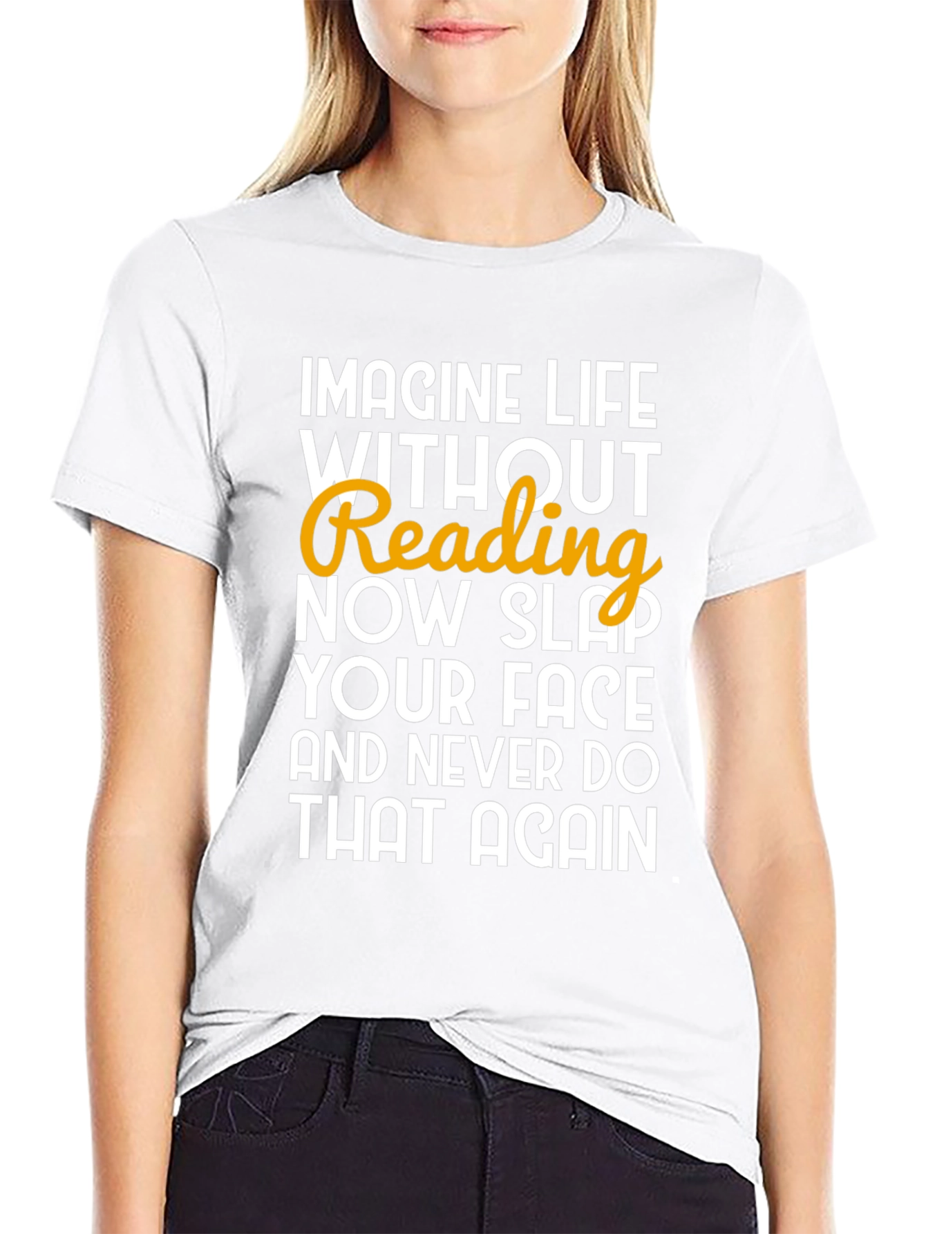 Imagine Life Without Reading Black T-Shirt