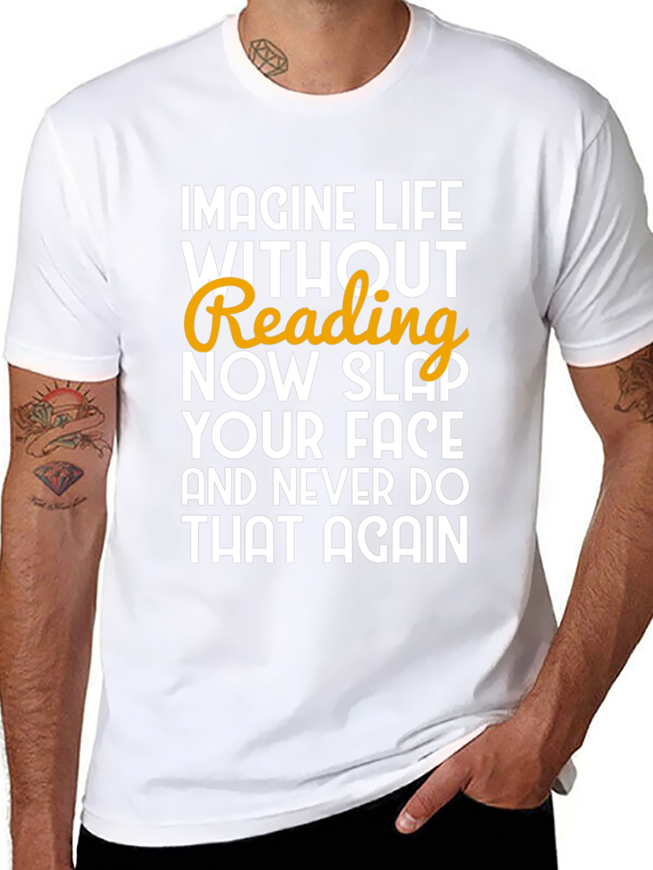 Imagine Life Without Reading Black T-Shirt