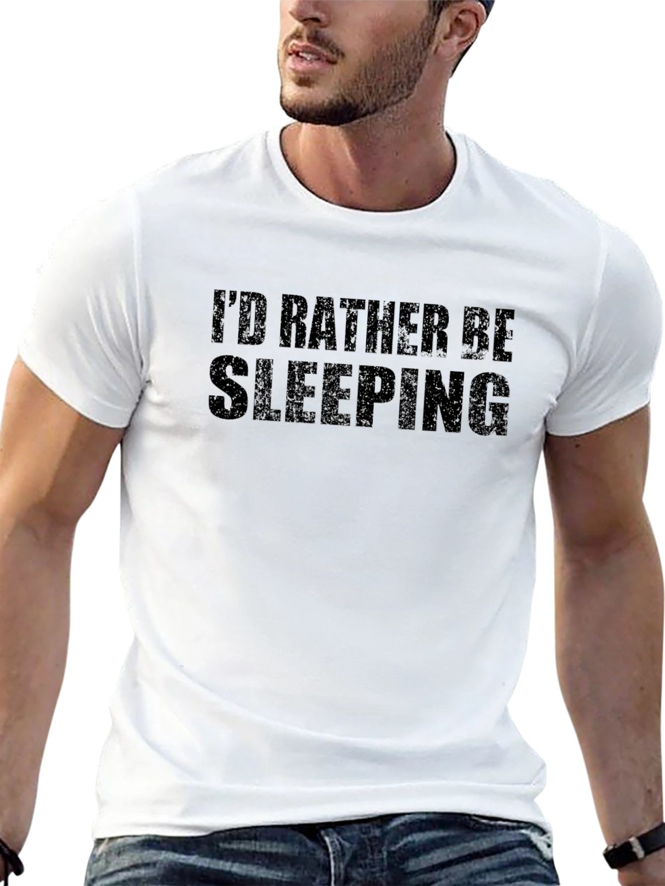 Id Rather Be Sleeping Black Graphic T-Shirt