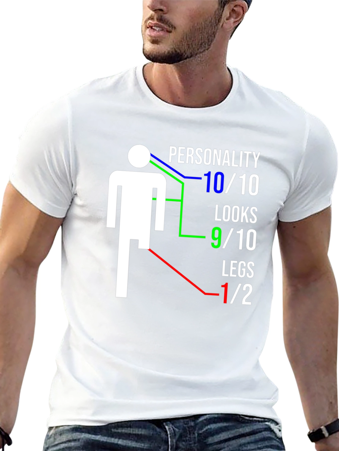 Funny One-Legged Man Graphic T-Shirt
