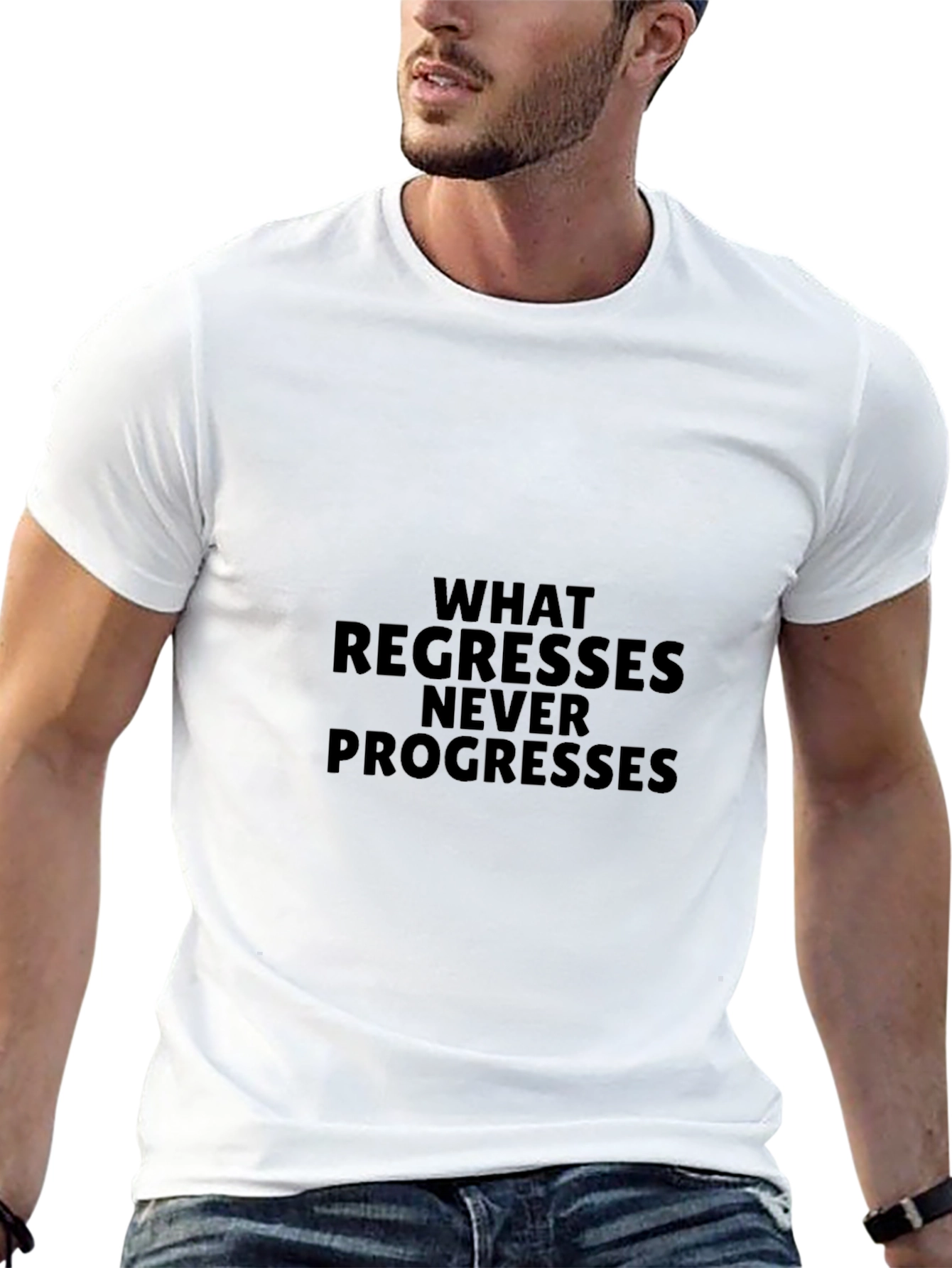 Regresses Never Progresses Black T-Shirt