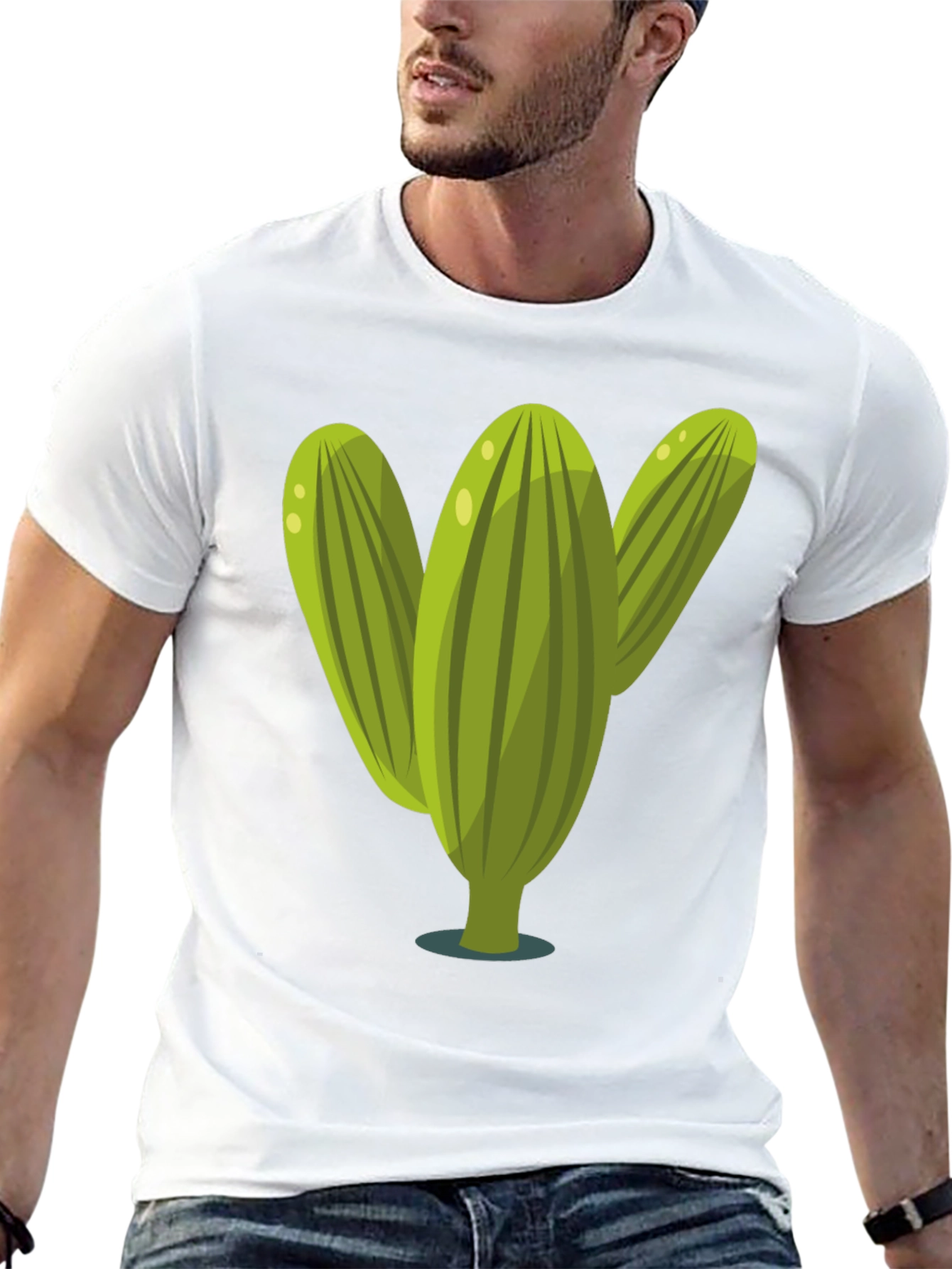 Cactus Graphic Tee - Black Cotton T-Shirt