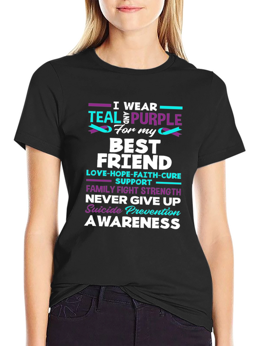 Teal & Purple Suicide Awareness Best Friend T-Shirt