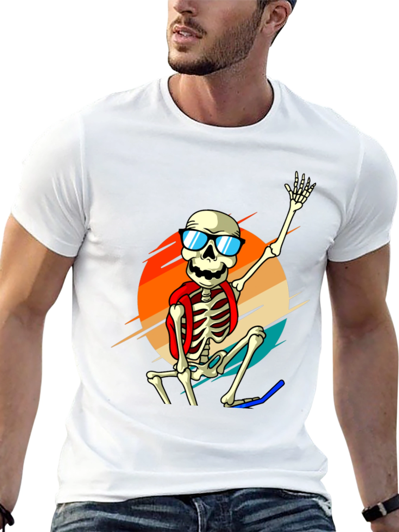 Skeleton in Sunglasses Graphic Tee