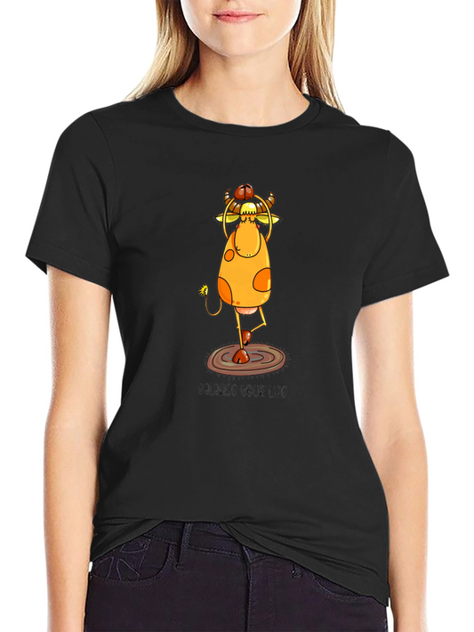 Yoga Cow Graphic Tee - Balance Your Life Shirt