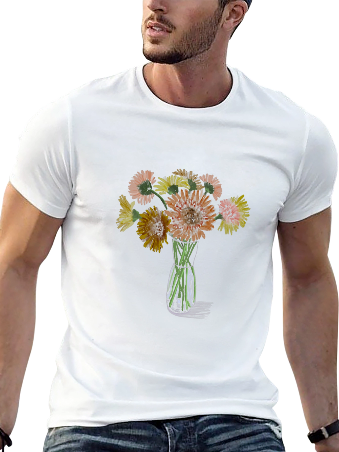 Floral Bouquet Graphic T-Shirt - Black