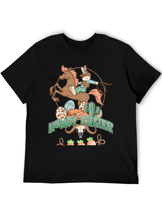 Howdy Easter Cowboy Bunny Graphic T-Shirt
