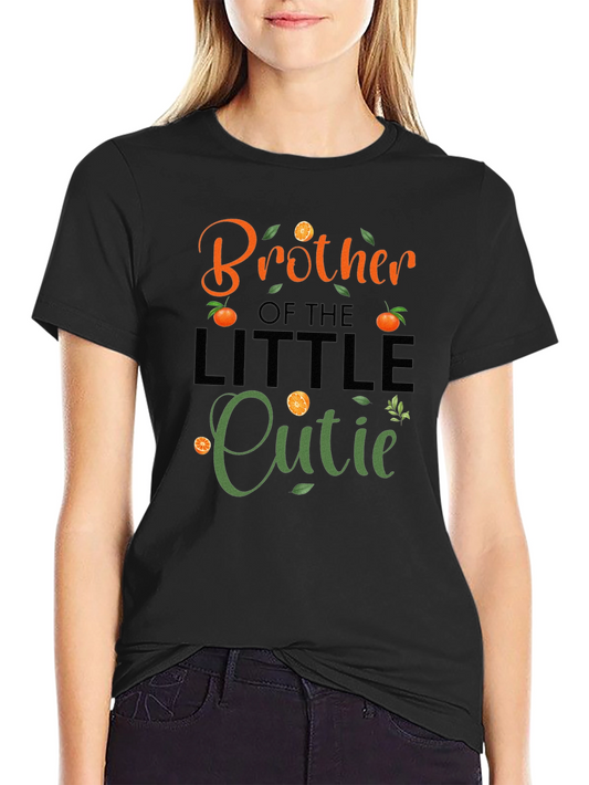 Brother of the Little Cutie Orange Graphic Tee