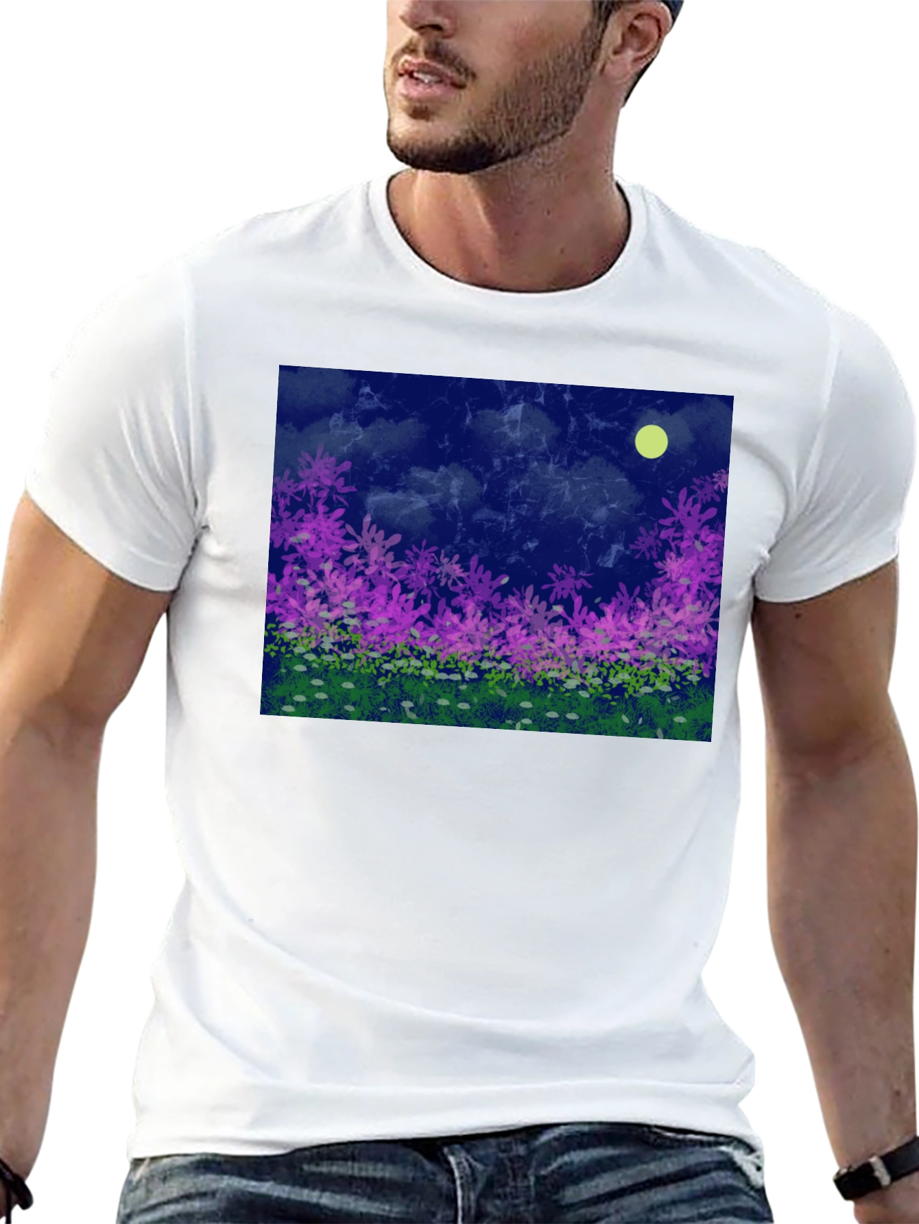 Floral Moonlit Meadow Graphic Tee