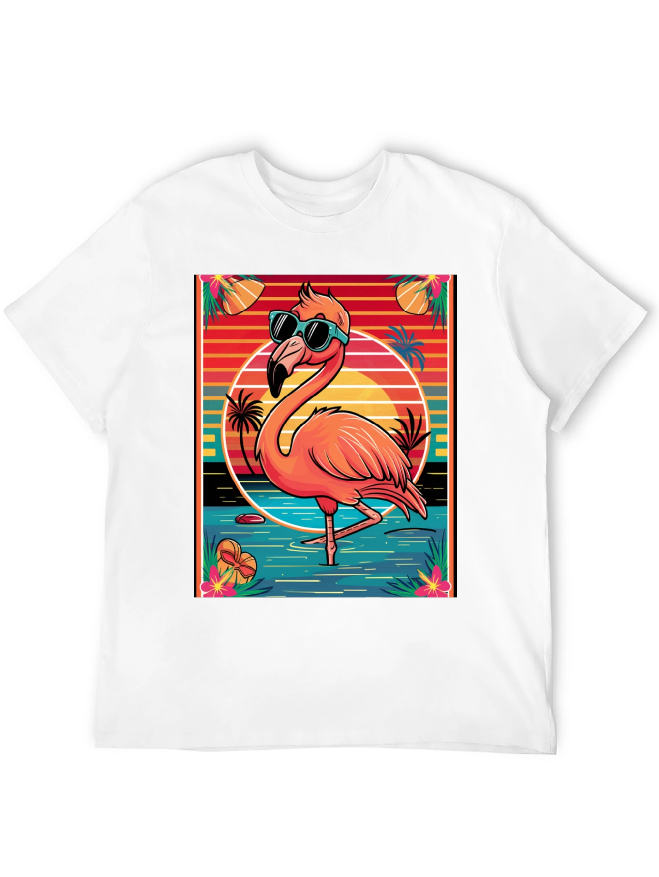 Tropical Flamingo Graphic T-Shirt