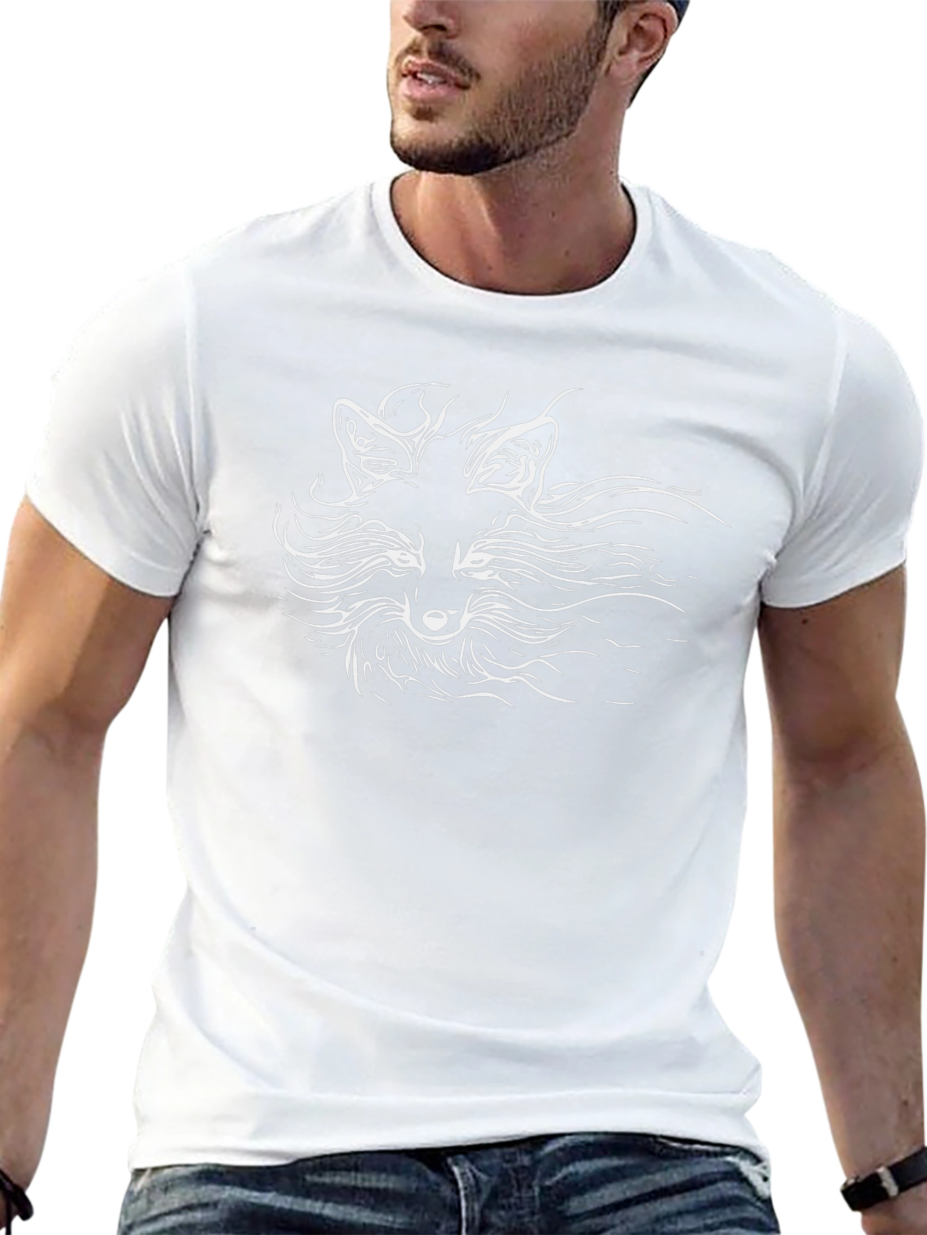 Fox Graphic Black T-Shirt - Stylish Animal Design