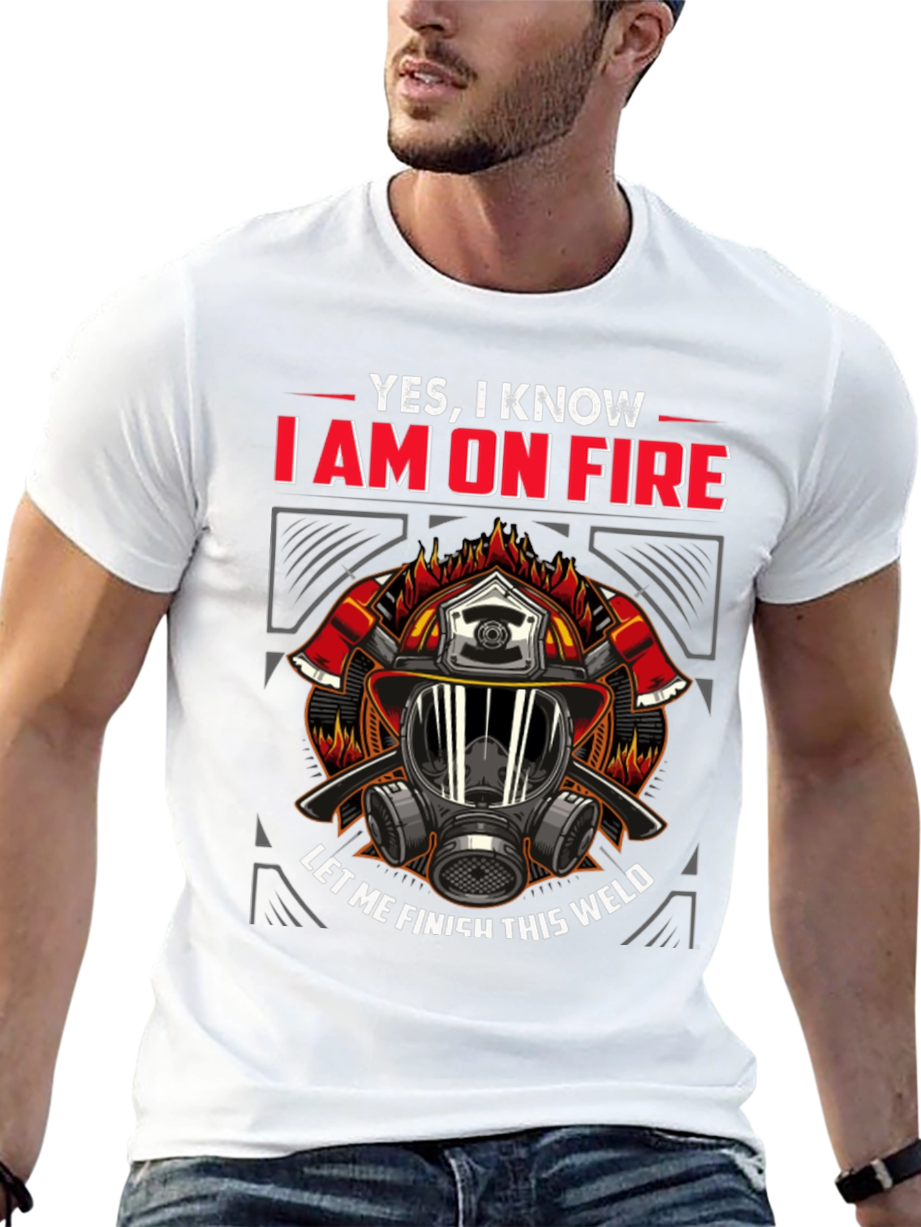 Firefighter On Fire Welding T-Shirt