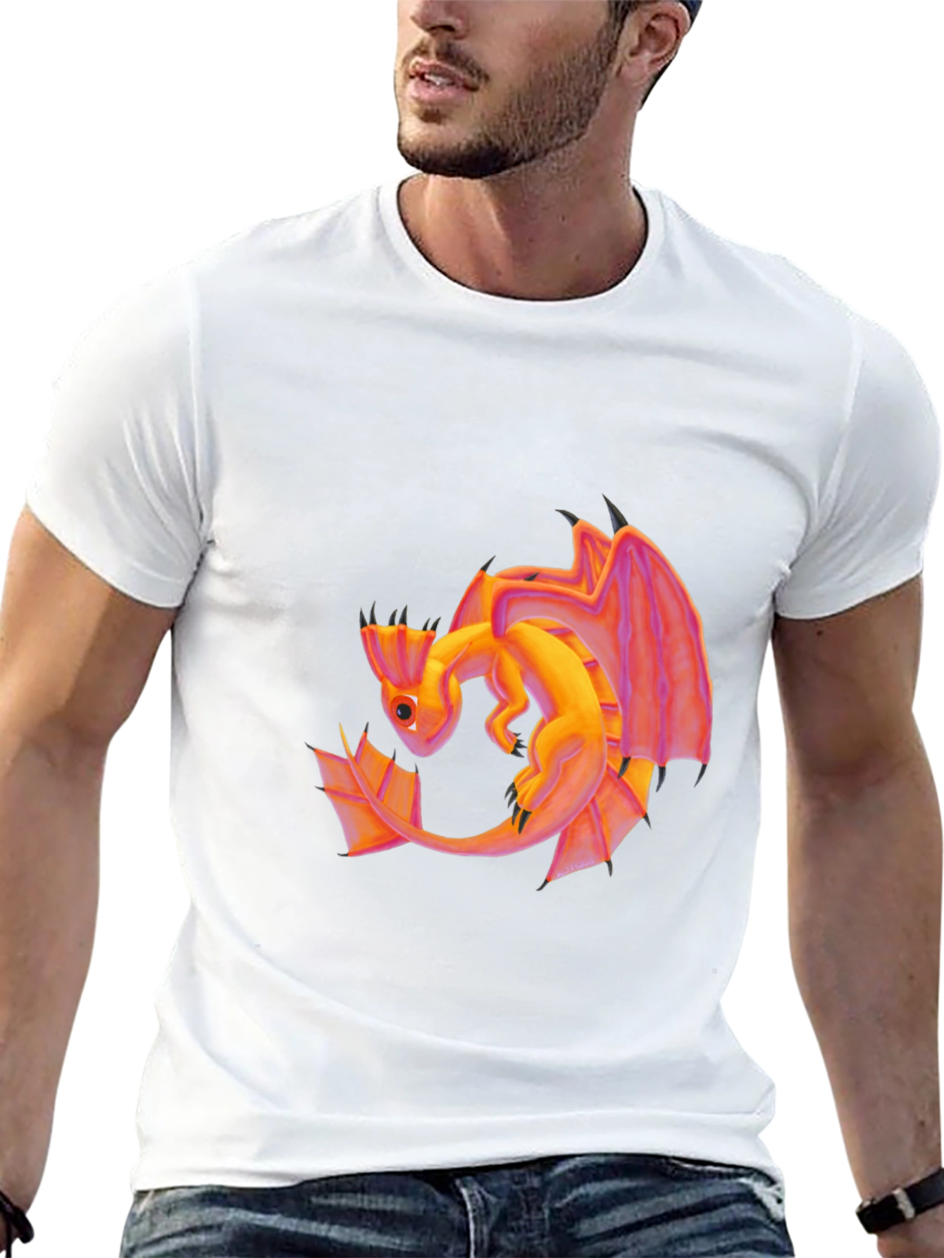 Dragon Graphic Tee - Black Cotton T-Shirt