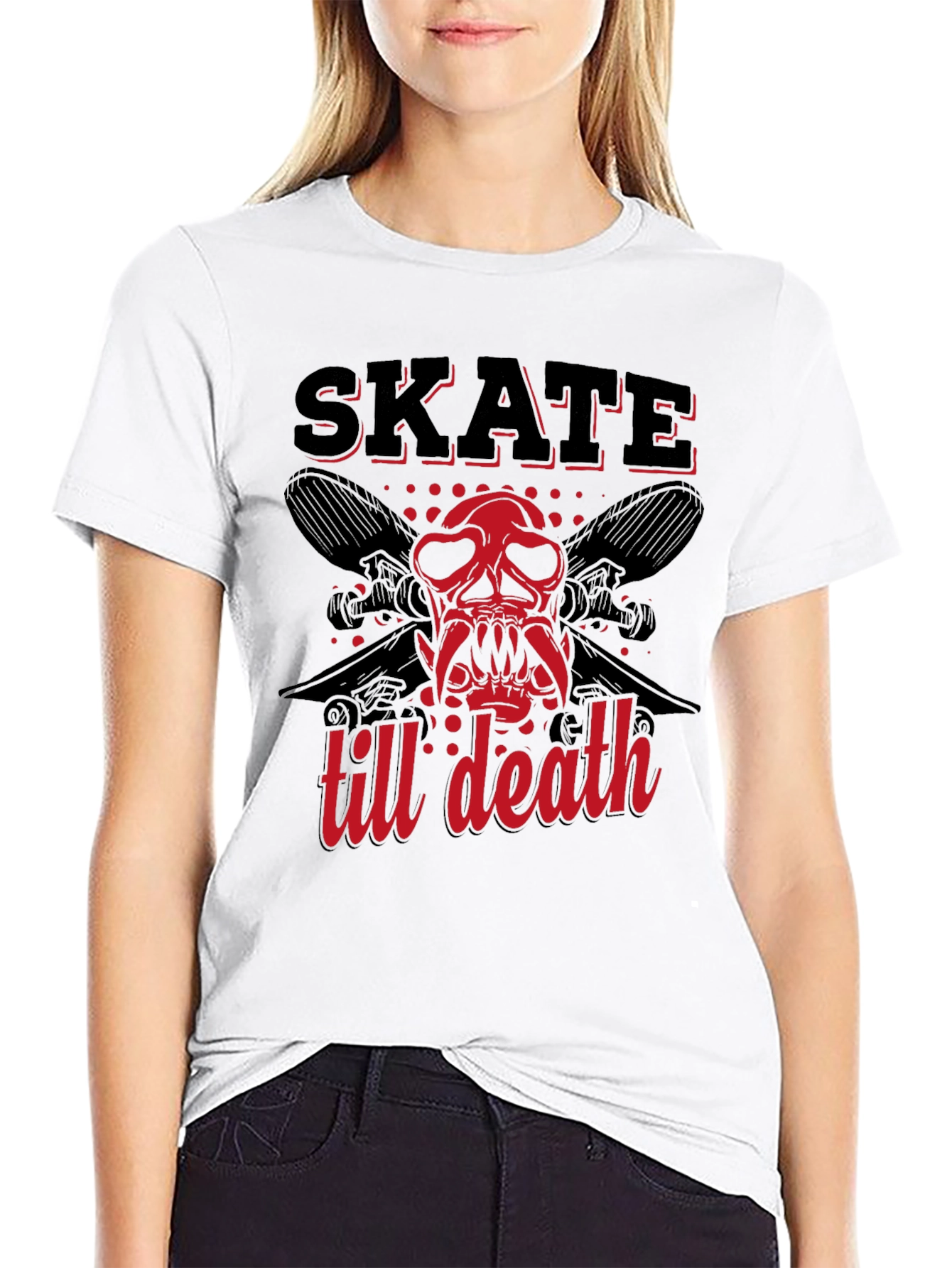 Skate Till Death Graphic Tee - Black