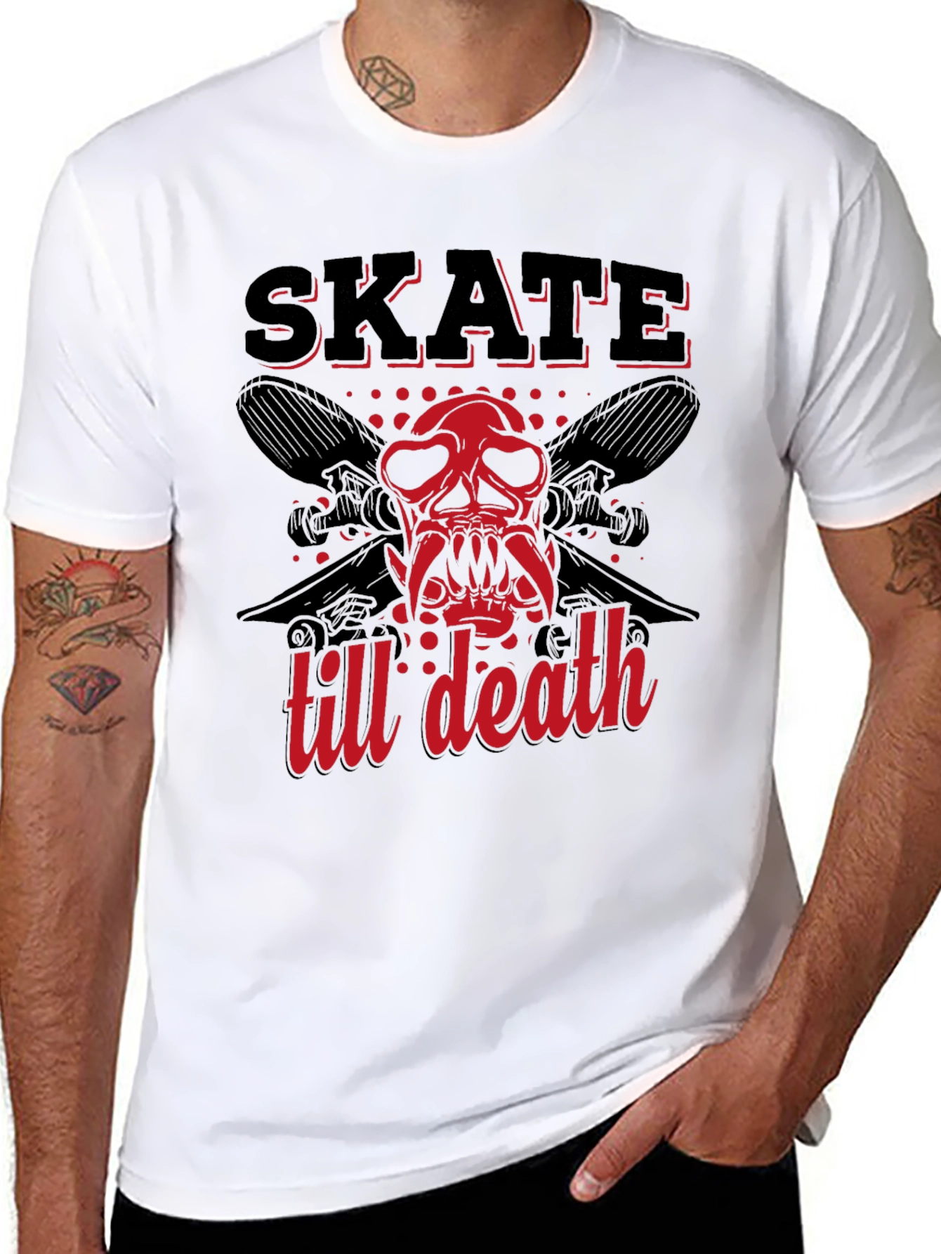 Skate Till Death Graphic Tee - Black