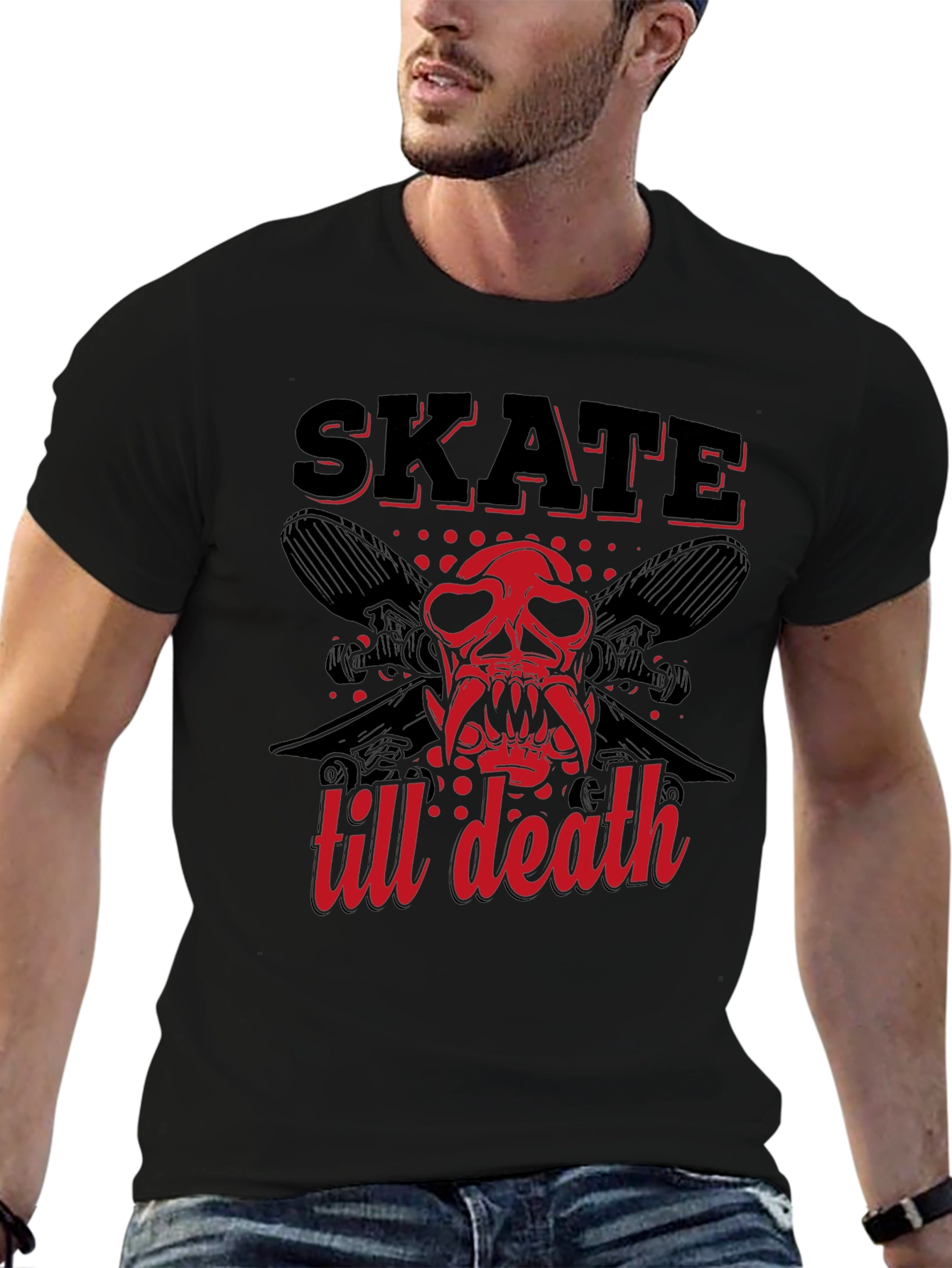 Skate Till Death Graphic Tee - Black