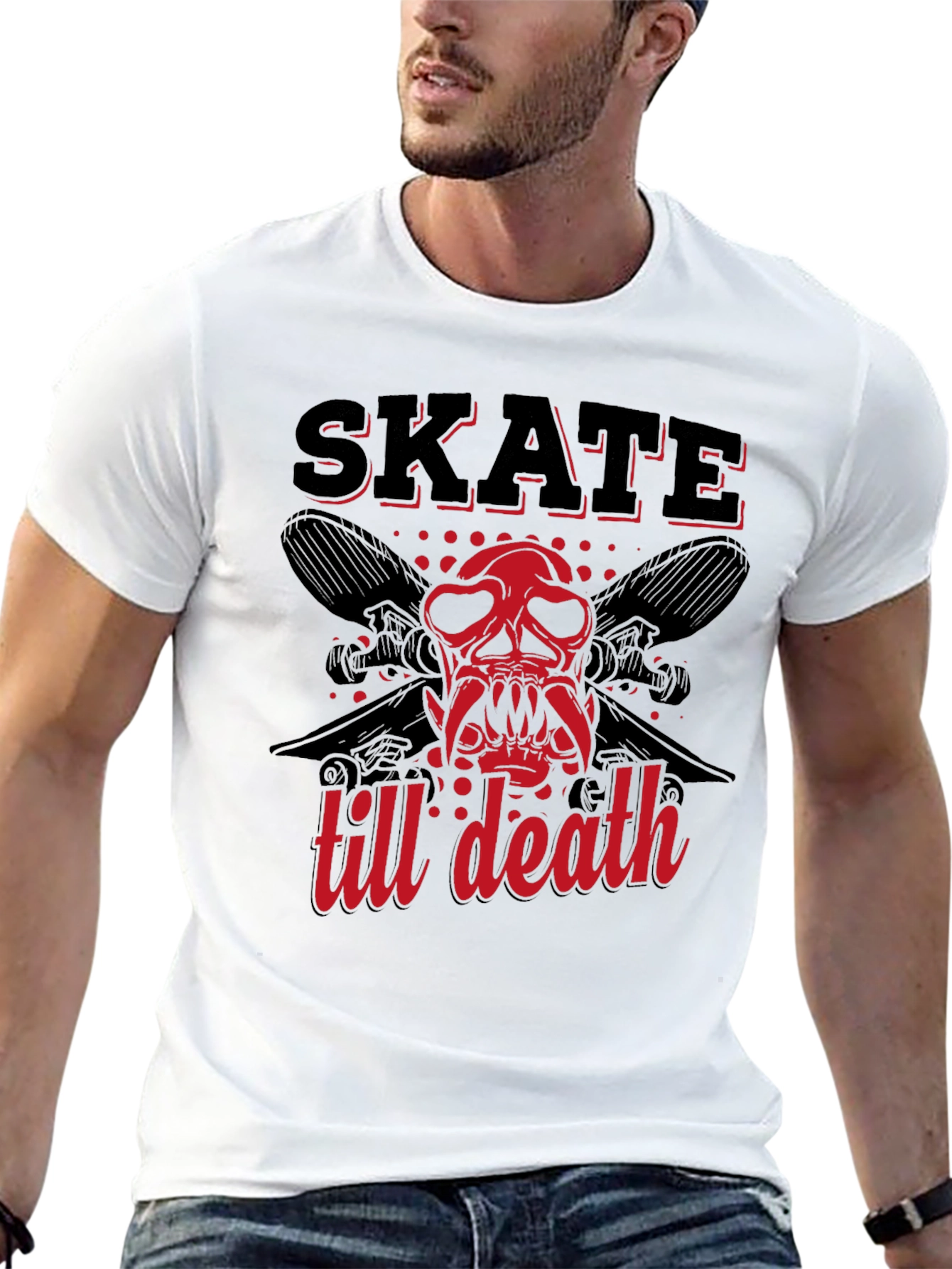 Skate Till Death Graphic Tee - Black