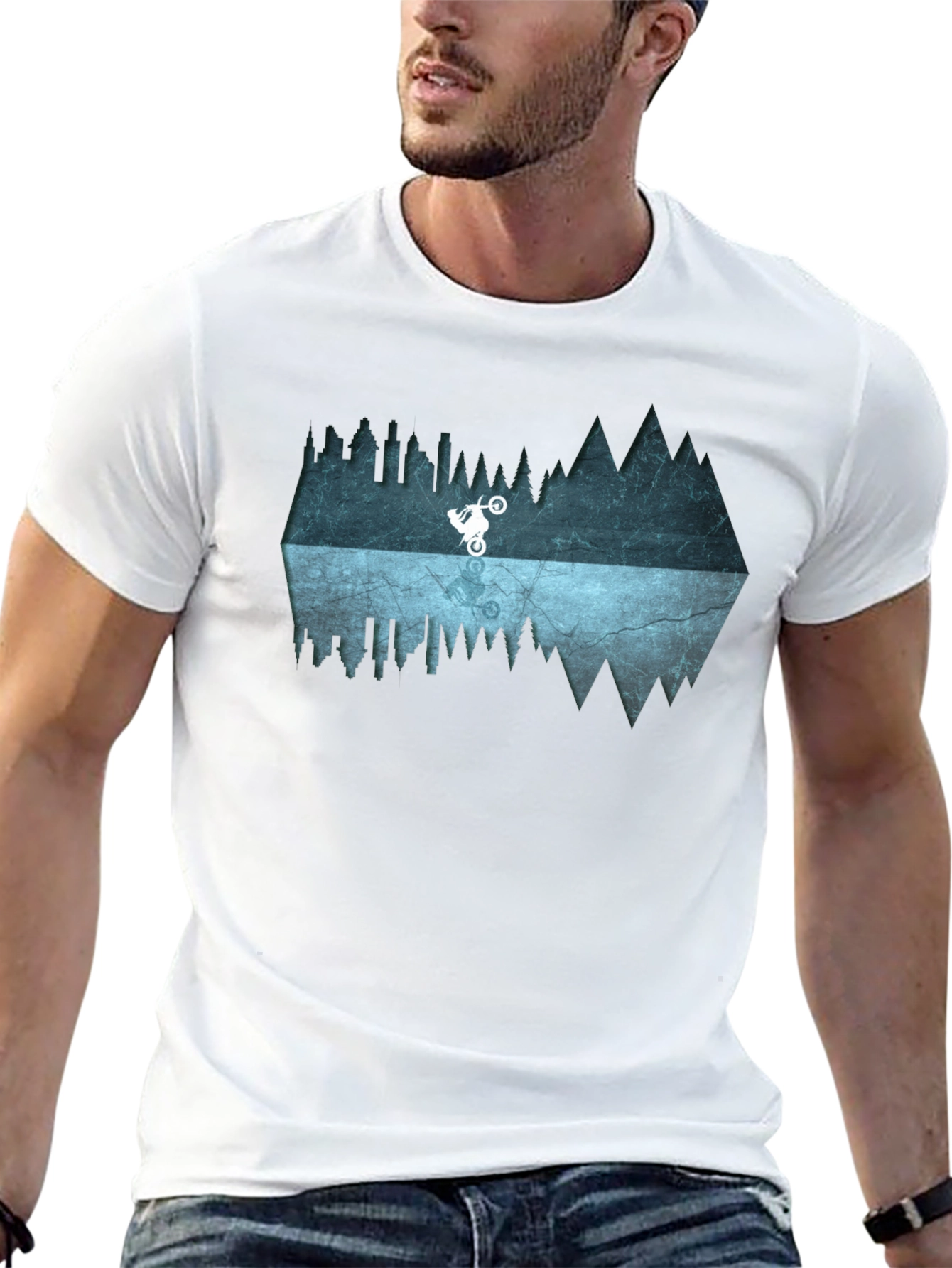 Mountain Bike Reflection Graphic Tee