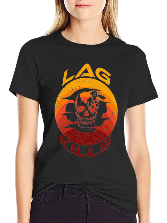 LAG KILLS Skull Gaming T-Shirt - Gamer Apparel