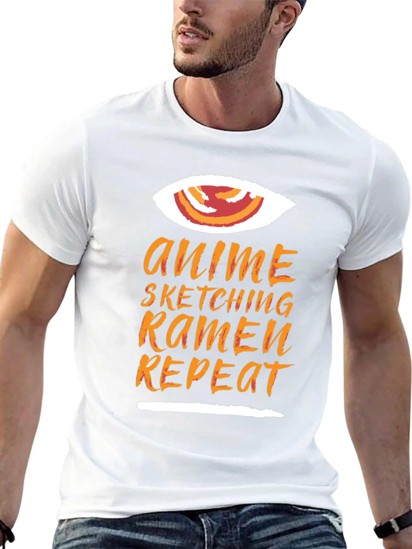 Anime Sketching Ramen Repeat Graphic Tee