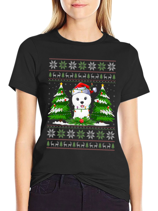 Festive Dog Ugly Christmas T-Shirt