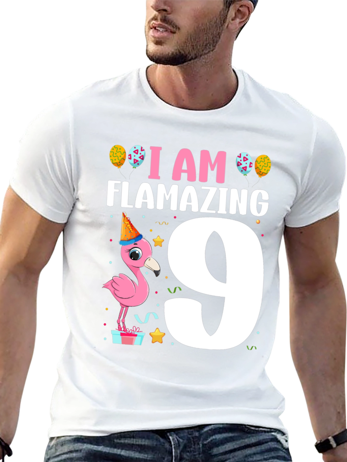 Flamazing 9th Birthday T-Shirt - Cute Flamingo Party Tee