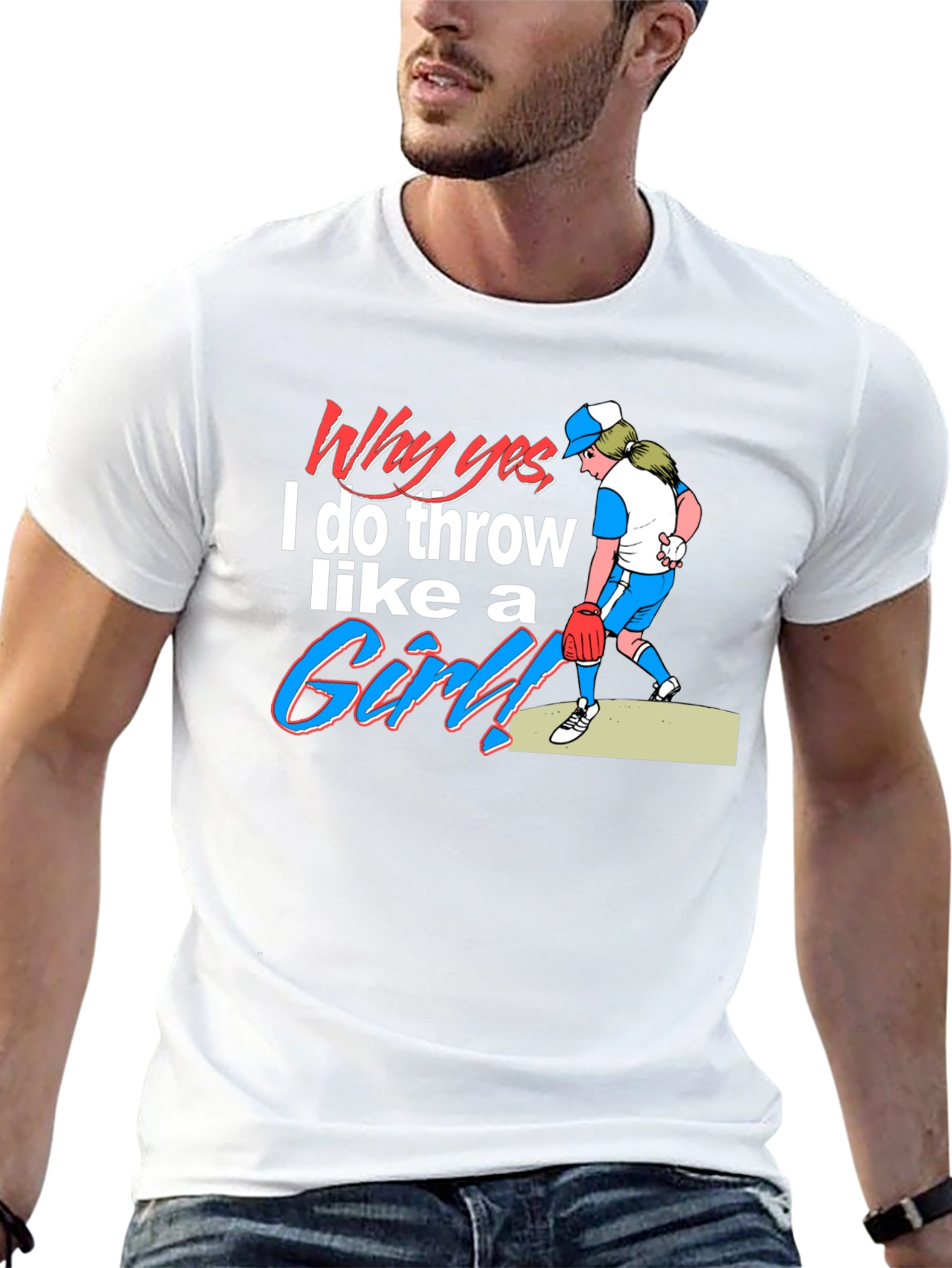 Funny Throw Like a Girl Graphic Tee