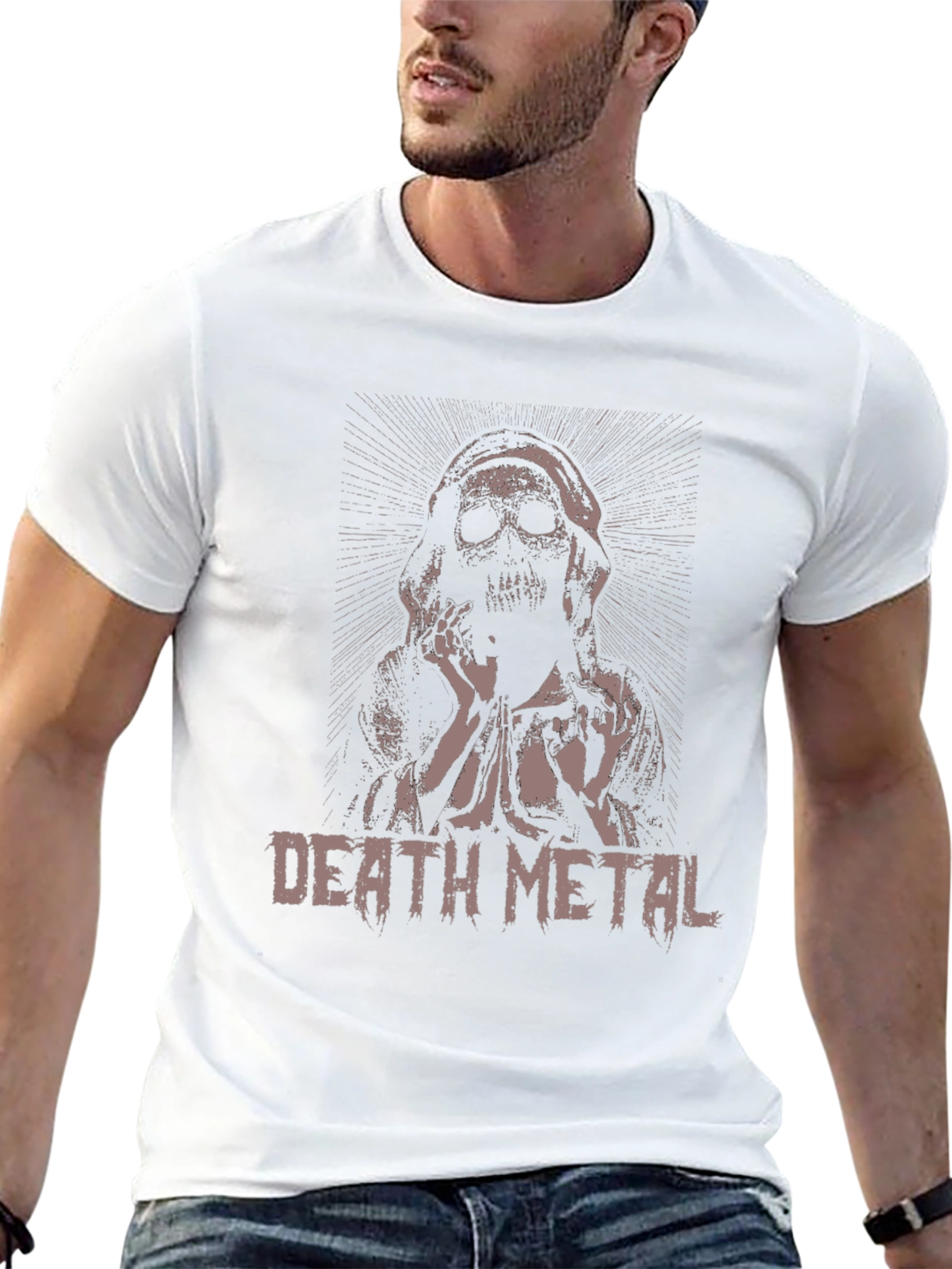 Death Metal Skull Graphic Black T-Shirt