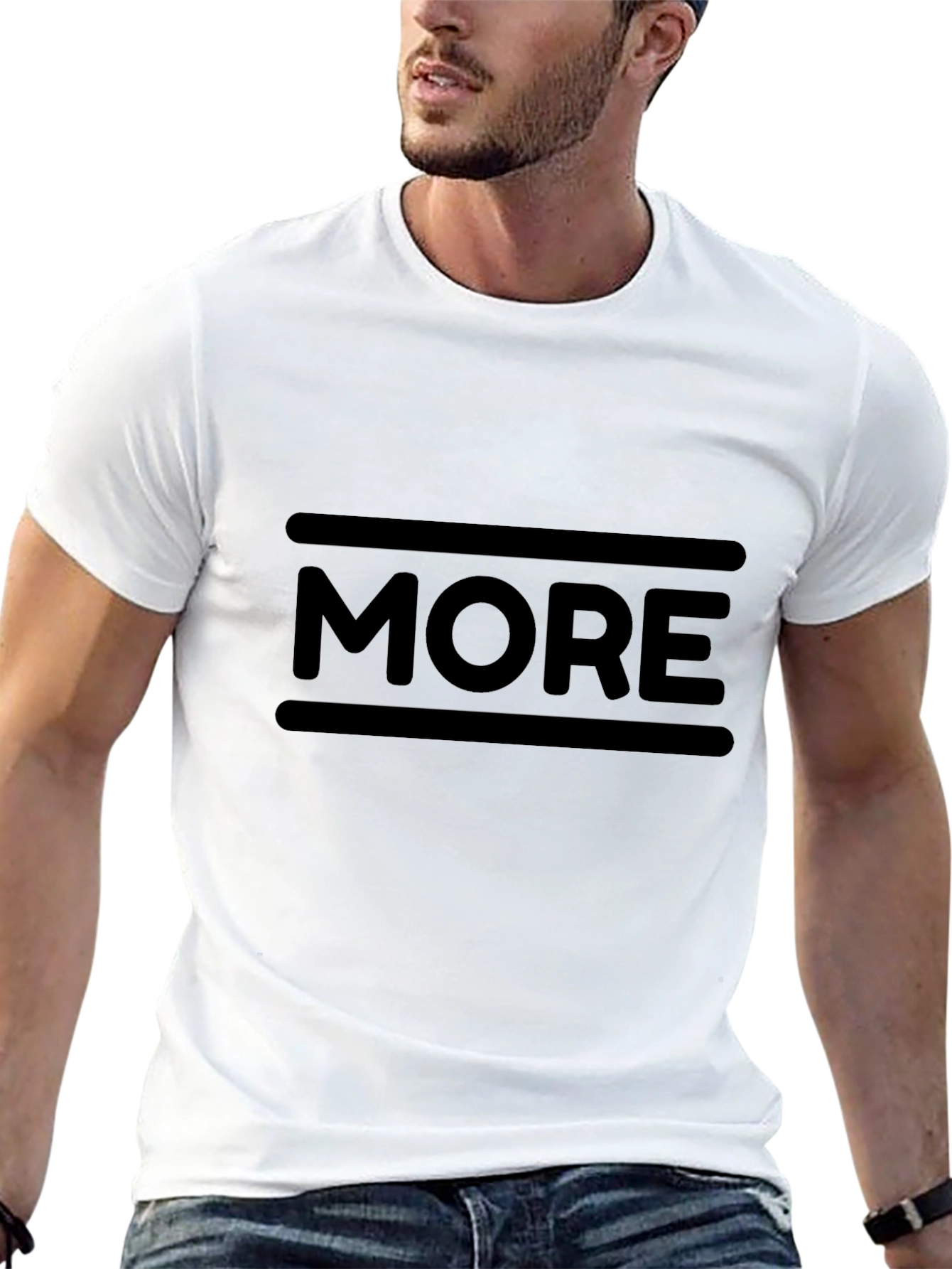 More Graphic Print Black Cotton T-Shirt