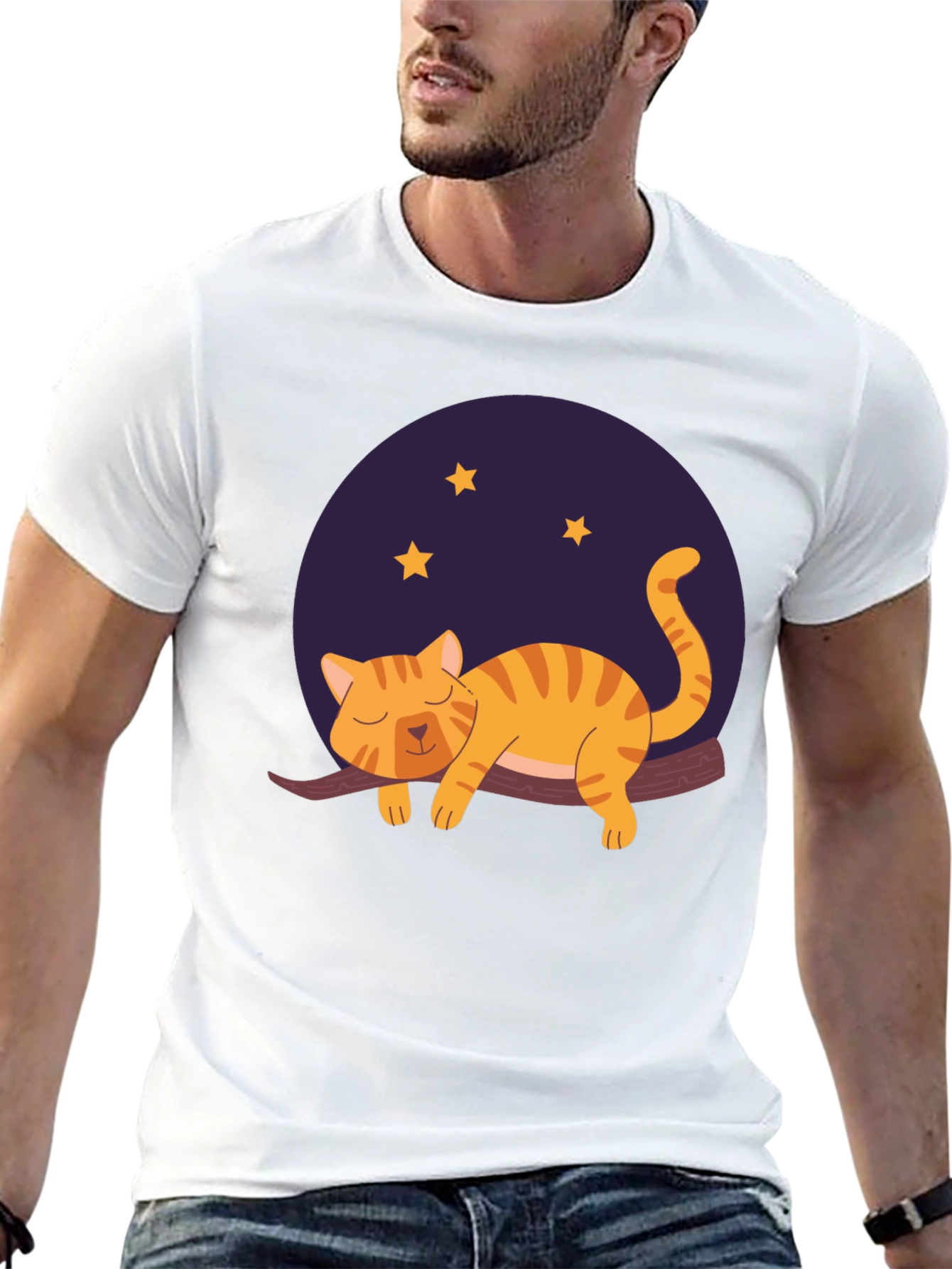 Cute Cat Nap T-Shirt - Unisex Black Tee