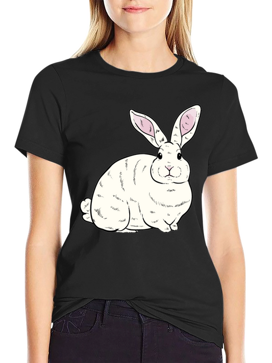 Bunny Graphic Black T-Shirt - Soft Cotton Comfort