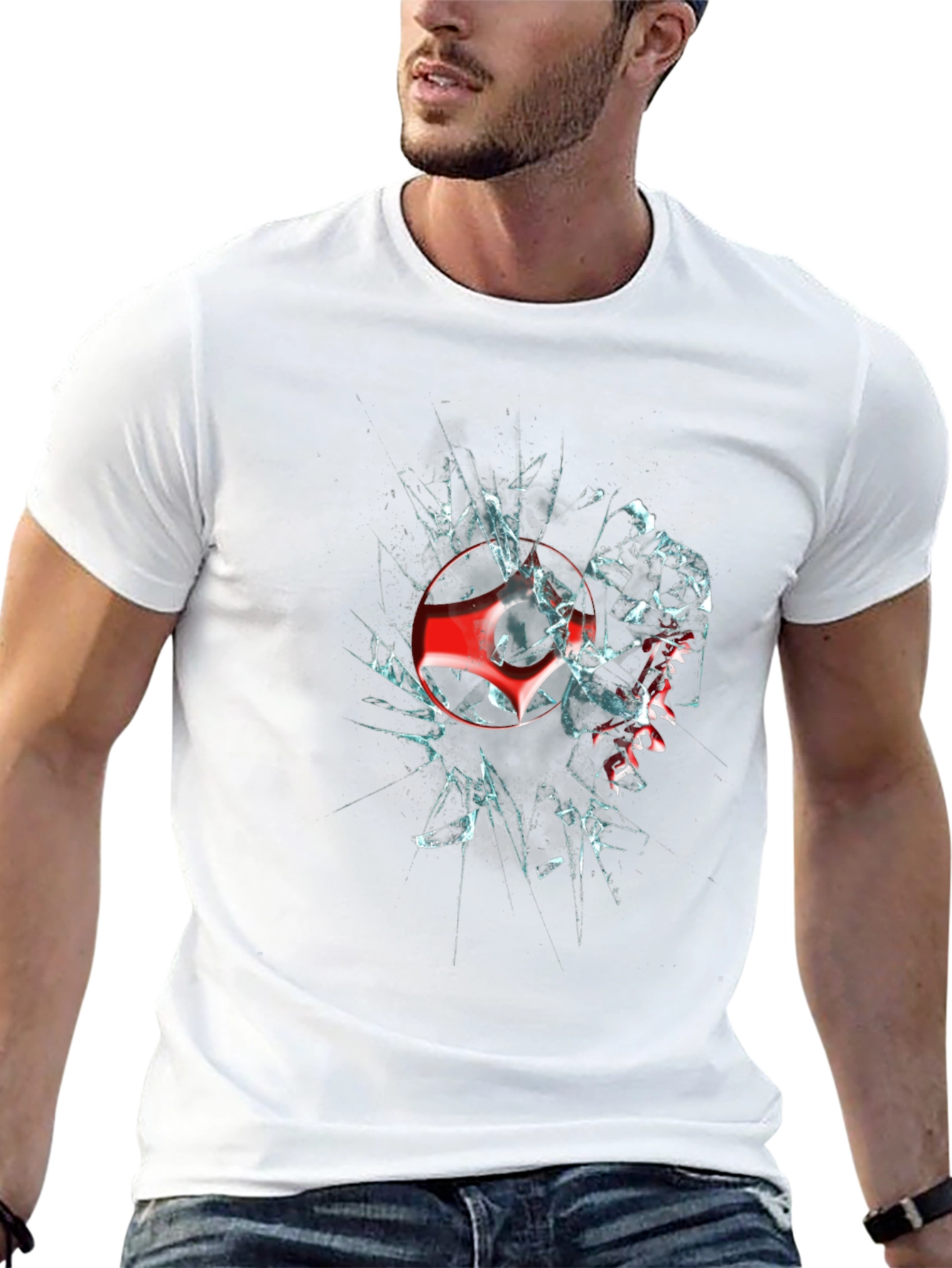 Shattered Logo Graphic Black T-Shirt