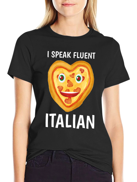 I Speak Fluent Italian Pizza Heart Graphic Tee