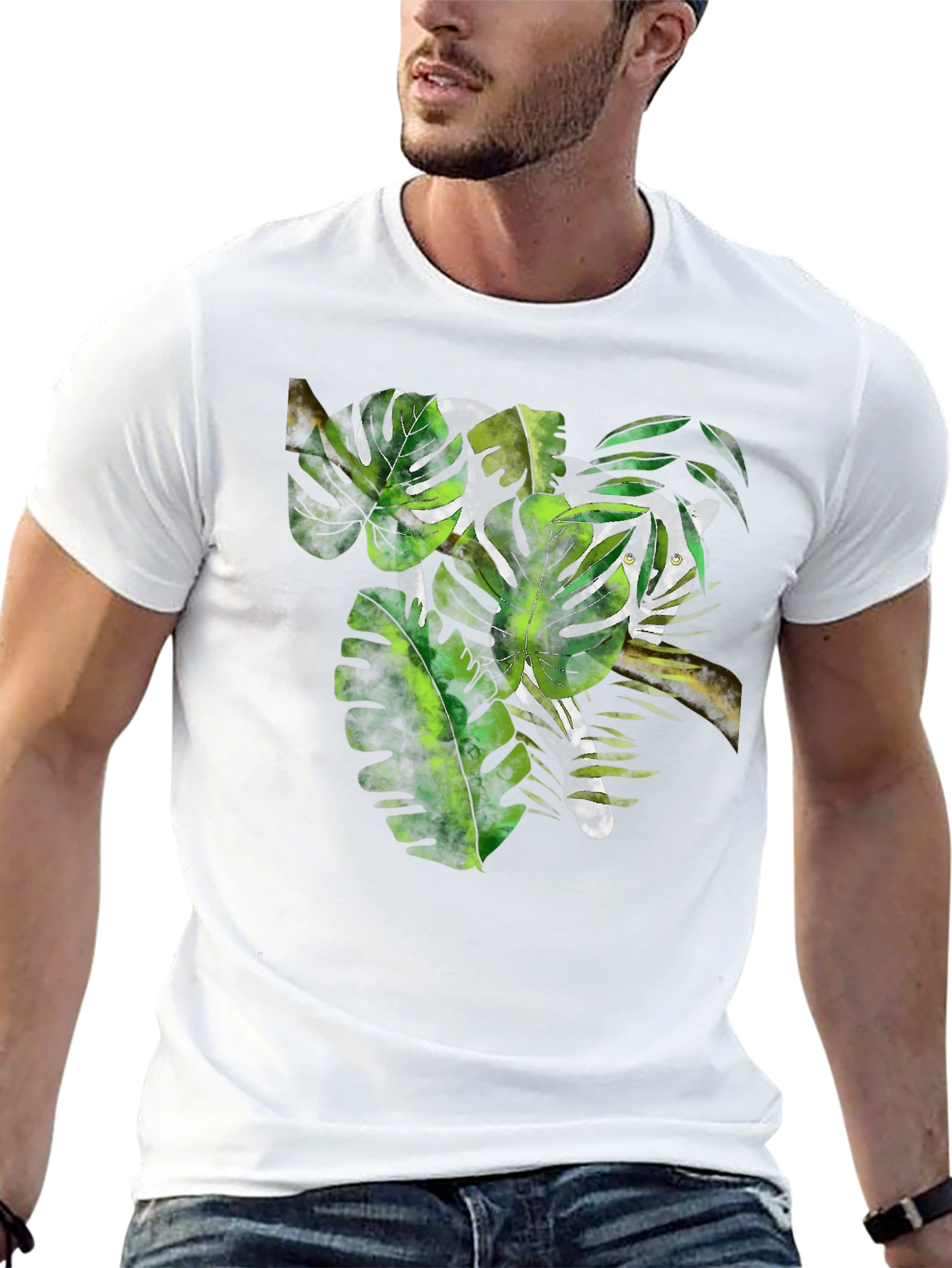 Jungle Cat Graphic Black T-Shirt