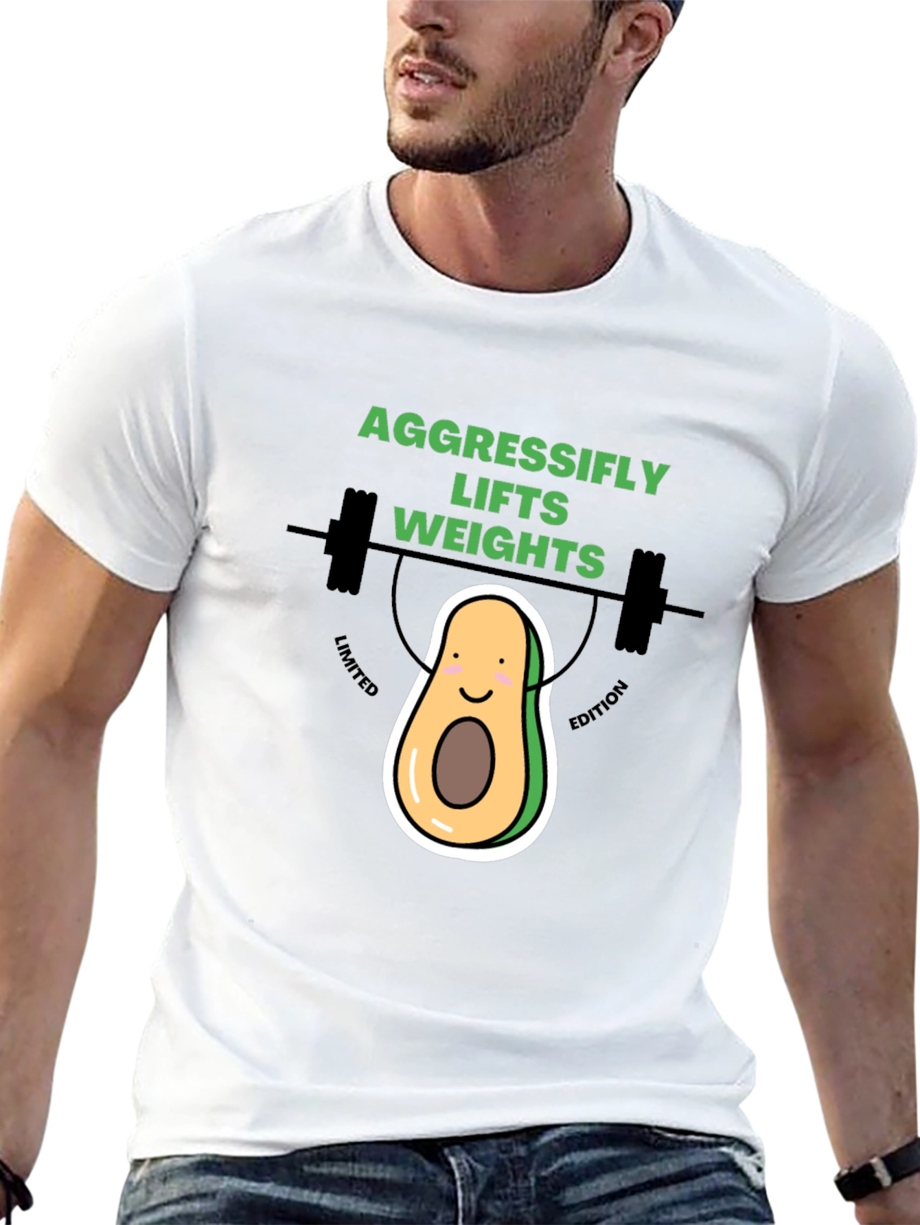 Aggressifly Lifts Weights Avocado T-Shirt