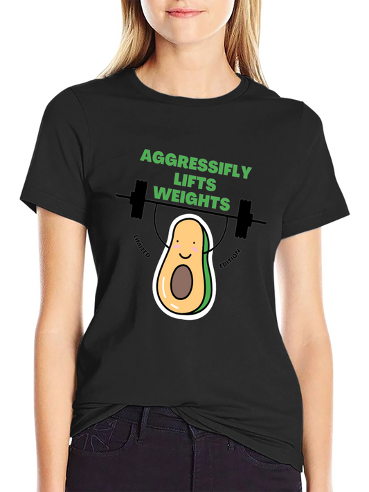 Aggressifly Lifts Weights Avocado T-Shirt