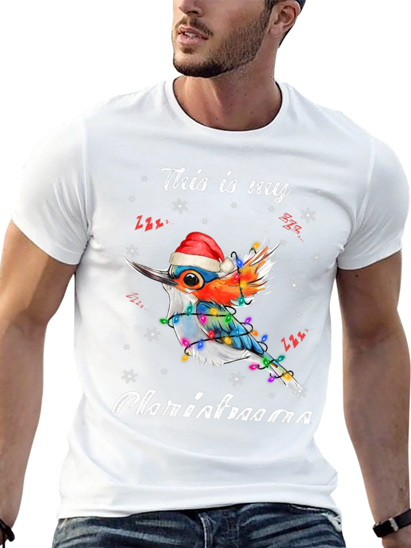 Festive Bird Christmas T-Shirt - Holiday Style