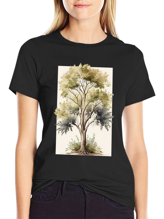 Natures Canvas Tee: Tree Watercolor Design