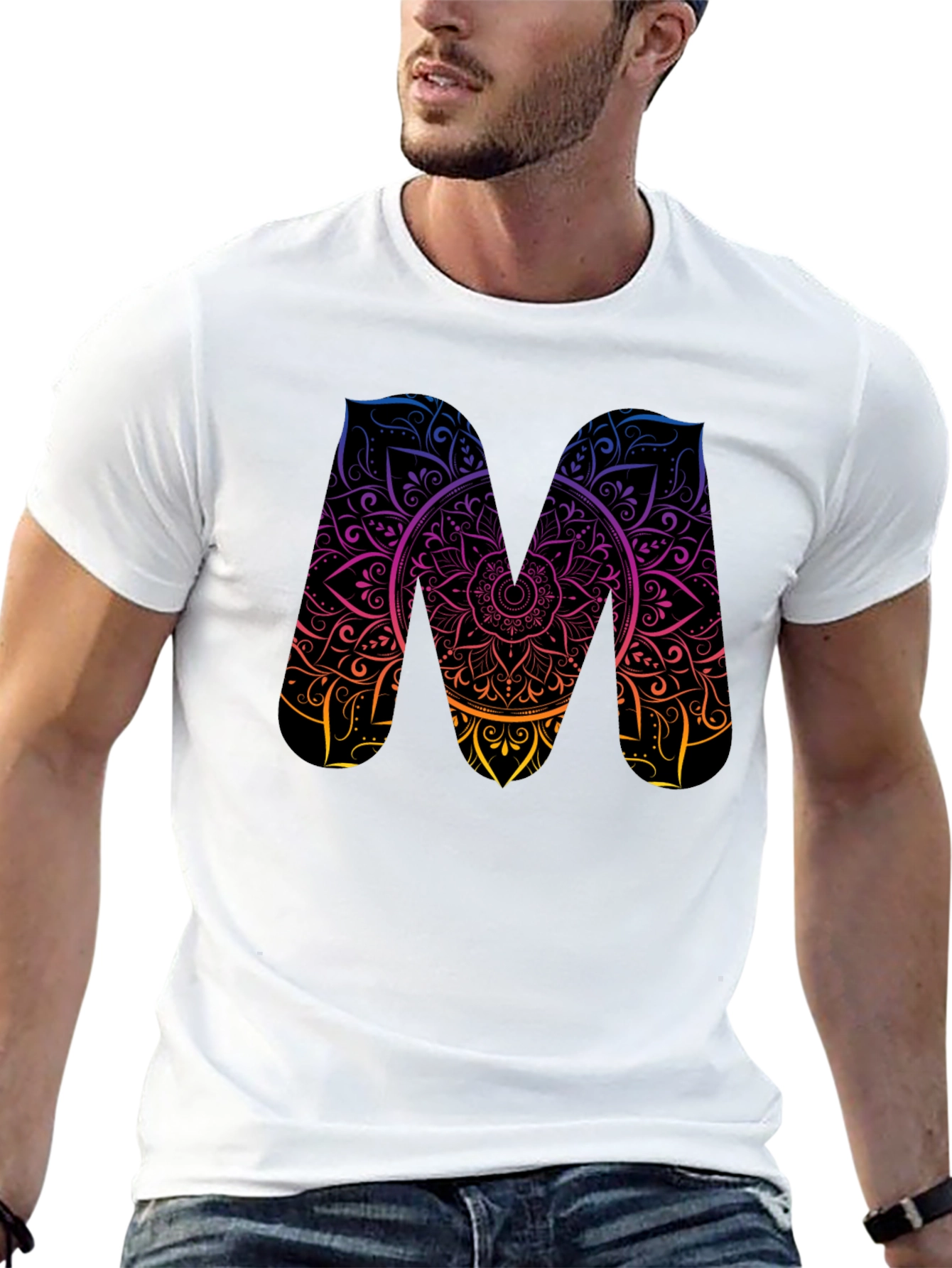 Mandala M Graphic Tee - Stylish Black T-Shirt