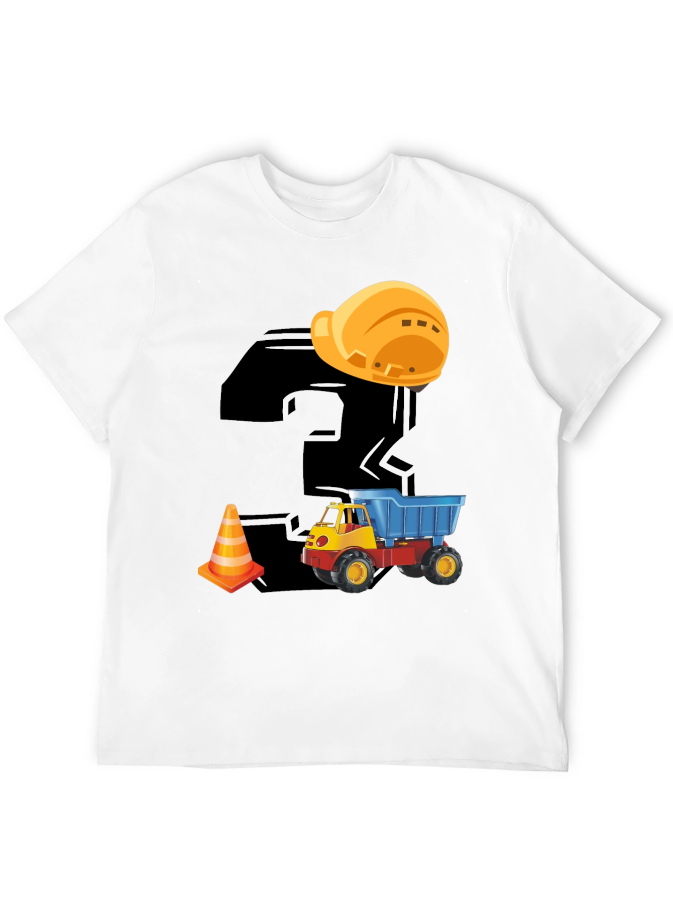 Construction Themed Birthday T-Shirt for Kids